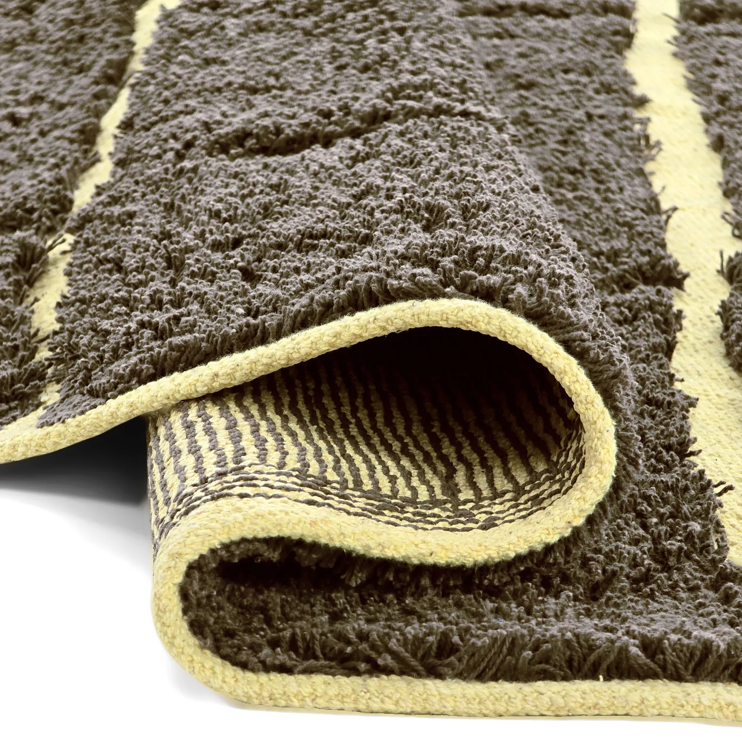 Runde tæpper - Bellevue Natural Cotton Shaggy (brun/gul)