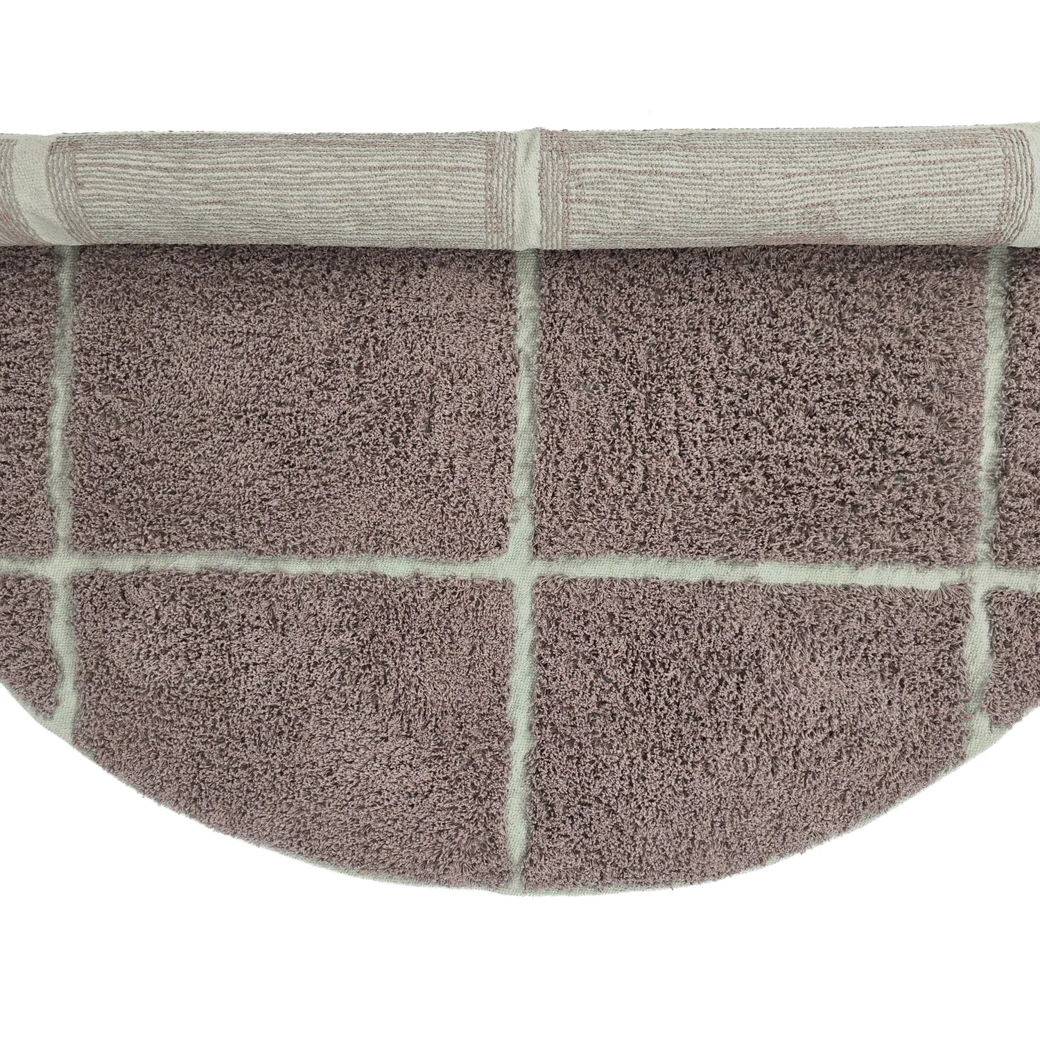Runde tæpper - Bellevue Natural Cotton Shaggy (taupe/grøn)