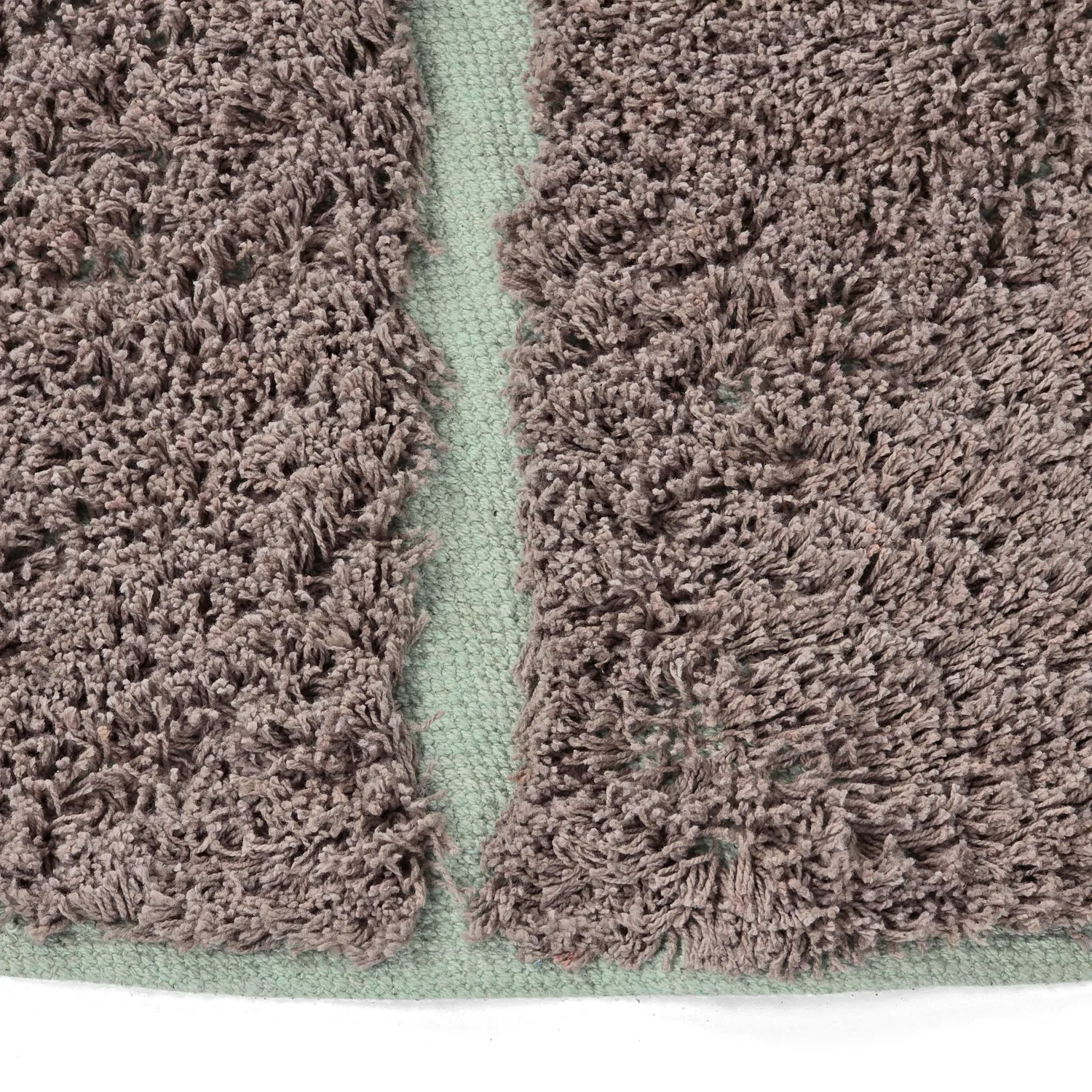 Runde tæpper - Bellevue Natural Cotton Shaggy (taupe/grøn)