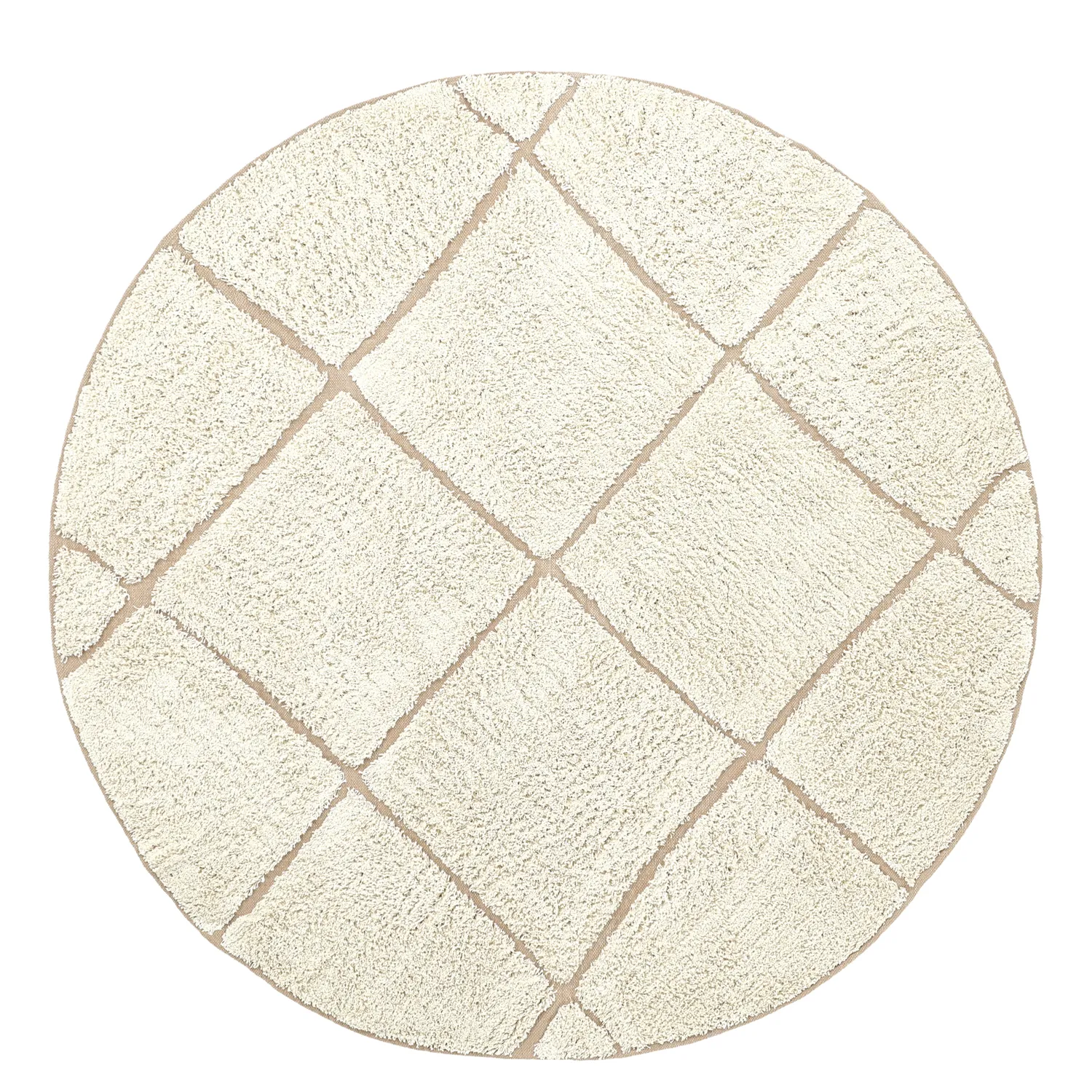 Runde tæpper - Bellevue Natural Cotton Shaggy (off white/beige)
