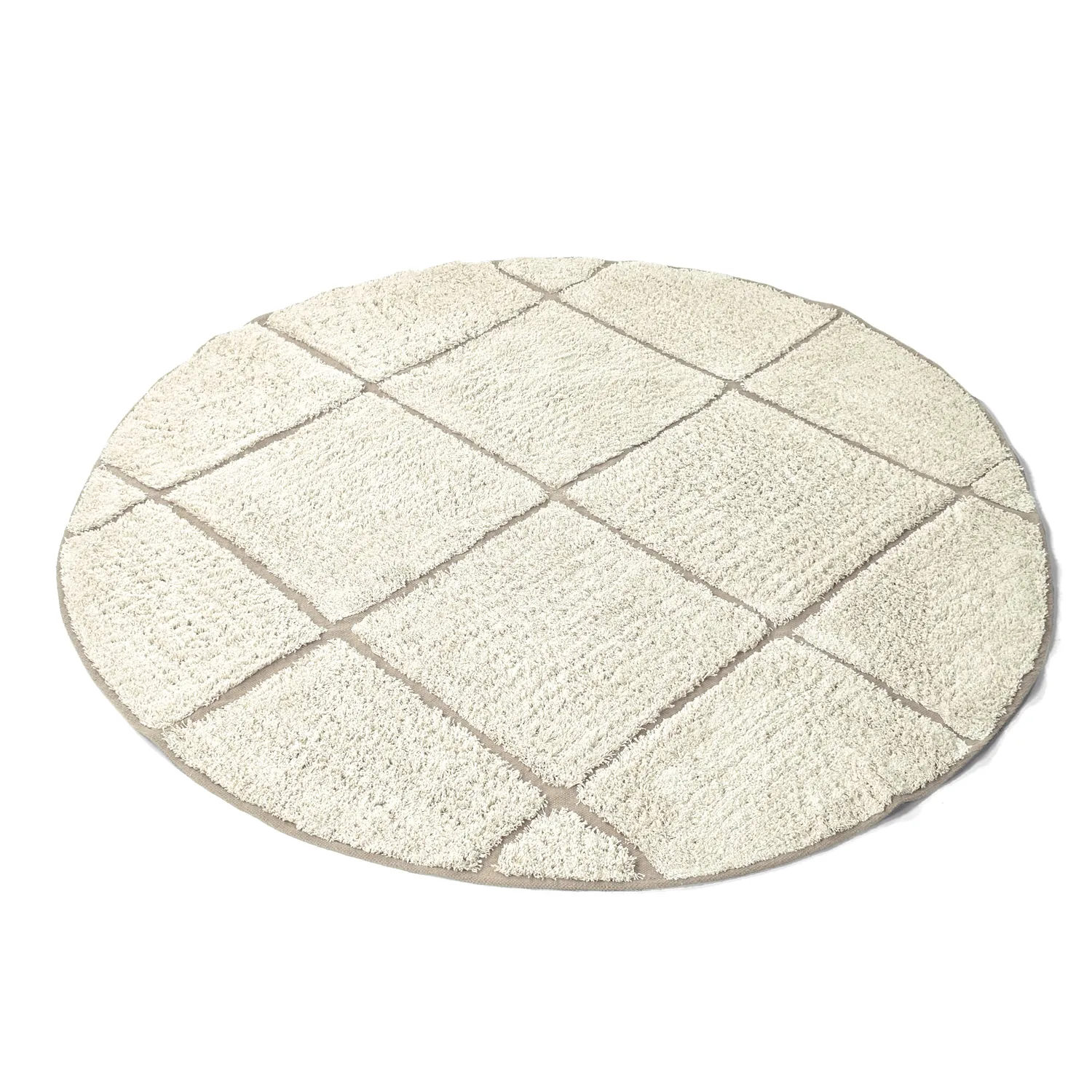 Runde tæpper - Bellevue Natural Cotton Shaggy (off white/beige)