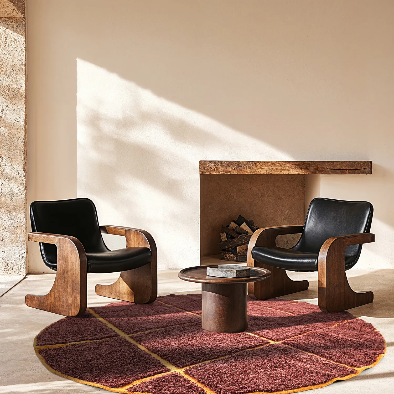 Runde tæpper - Bellevue Natural Cotton Shaggy (rød/orange)