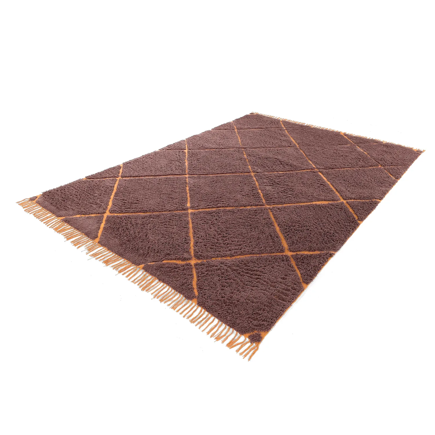 Ryatæpper - Bellevue Natural Cotton Shaggy (rød/orange)