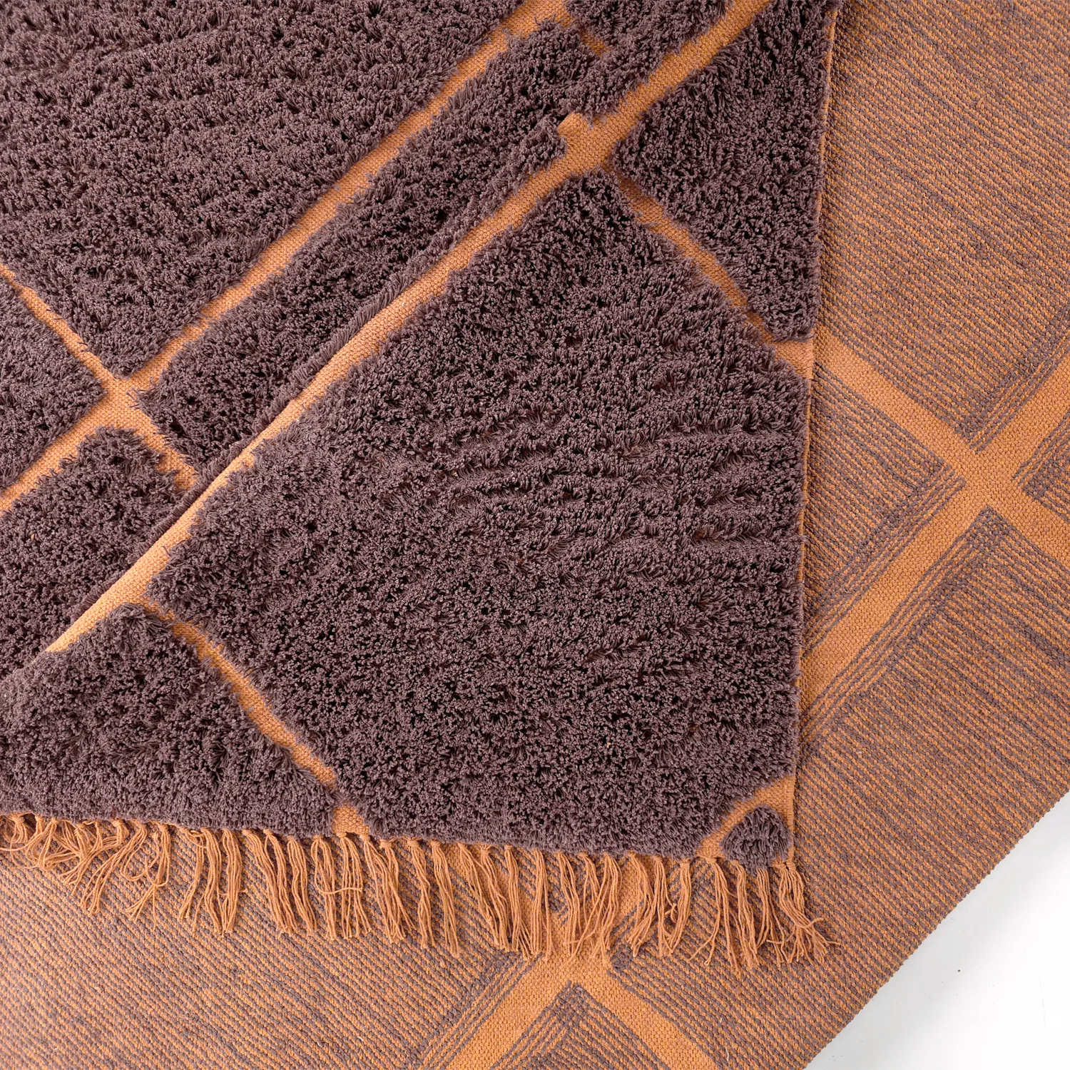 Ryatæpper - Bellevue Natural Cotton Shaggy (rød/orange)