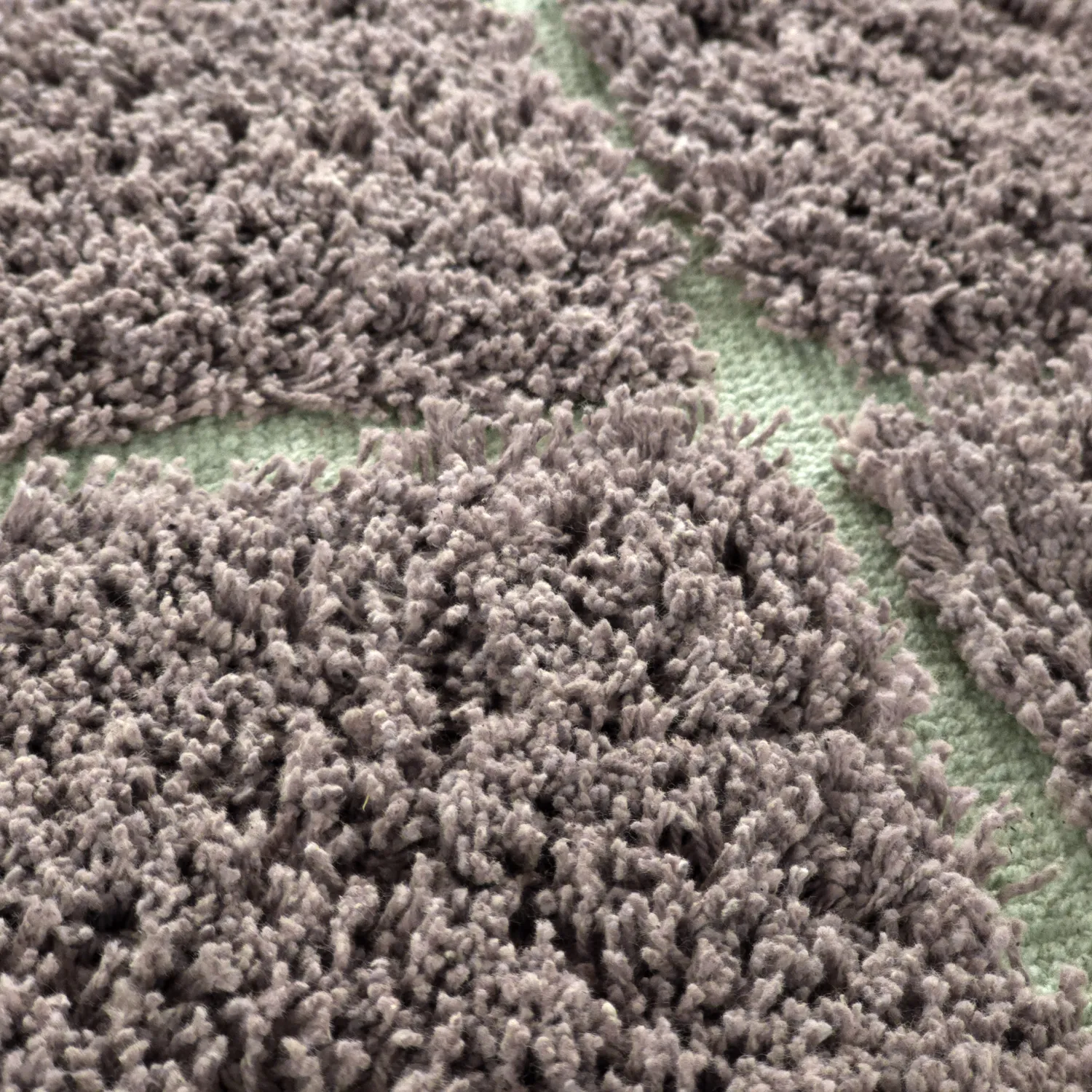 Ryatæpper - Bellevue Natural Cotton Shaggy (taupe/grøn)