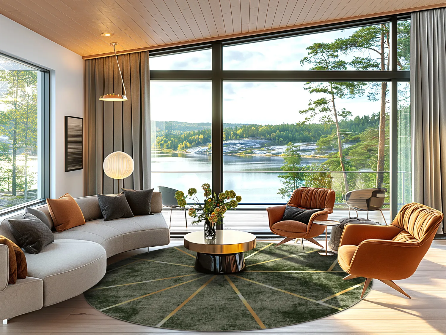 Rundt tæppe - Bellizzi (grøn)