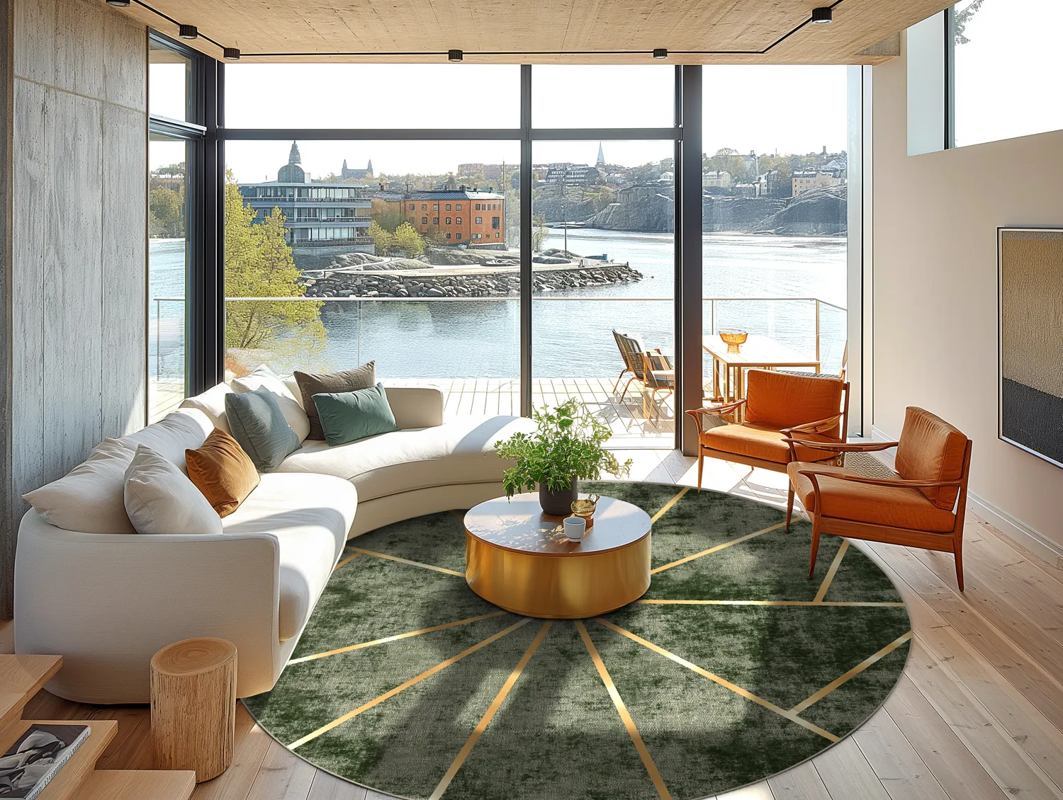 Rundt tæppe - Bellizzi (grøn)