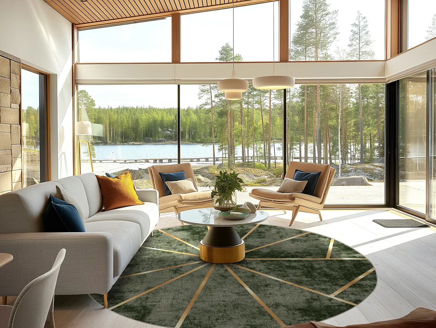 Rundt tæppe - Bellizzi (grøn)