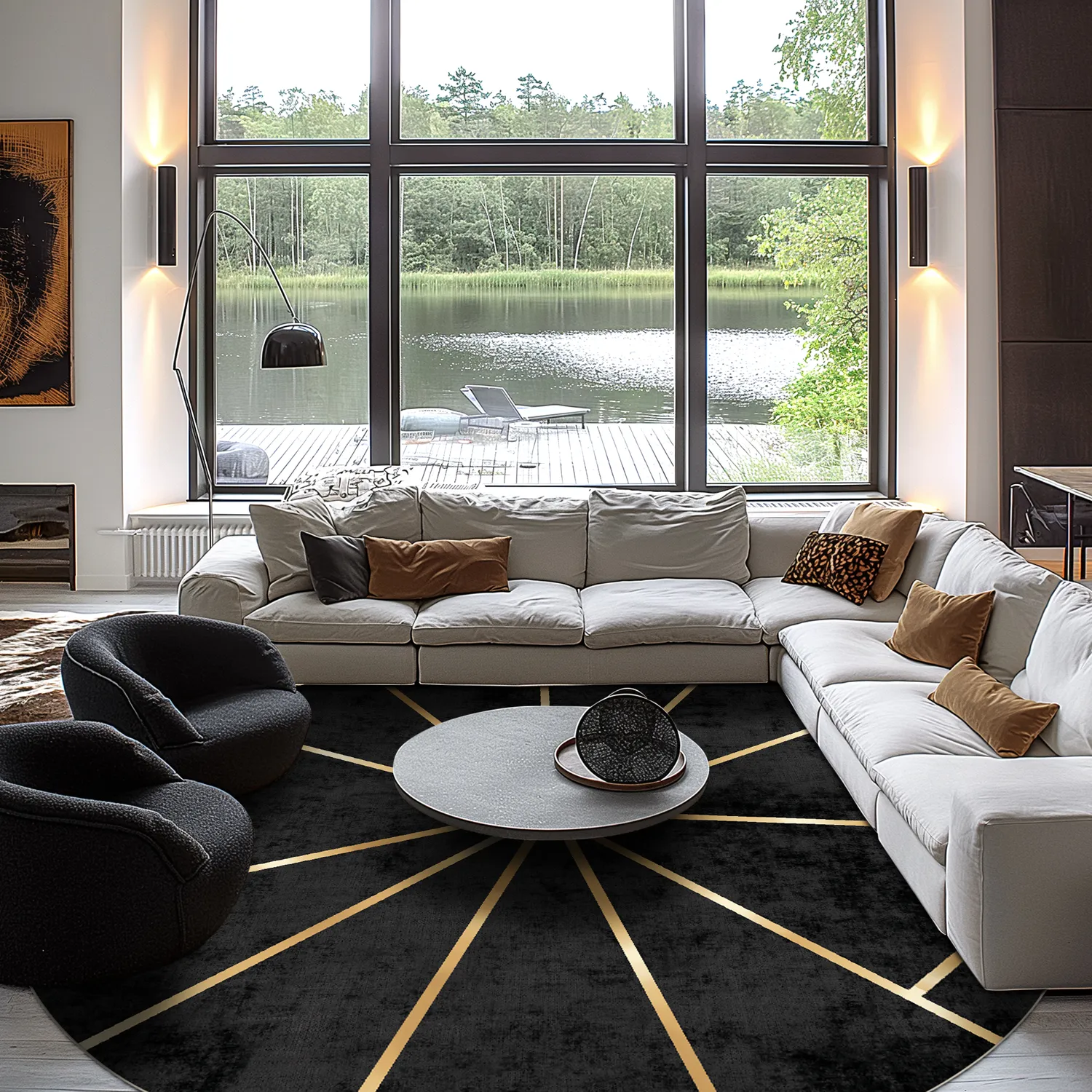 Rundt tæppe - Bellizzi (sort)