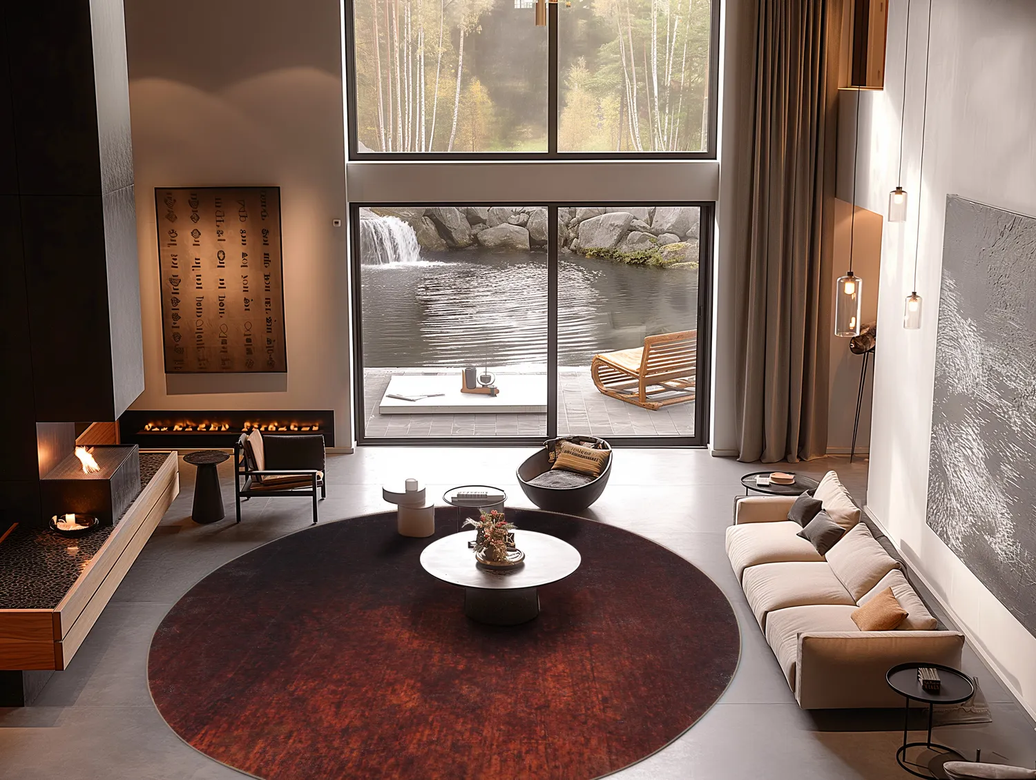 Rundt tæppe - Bovera (rød)