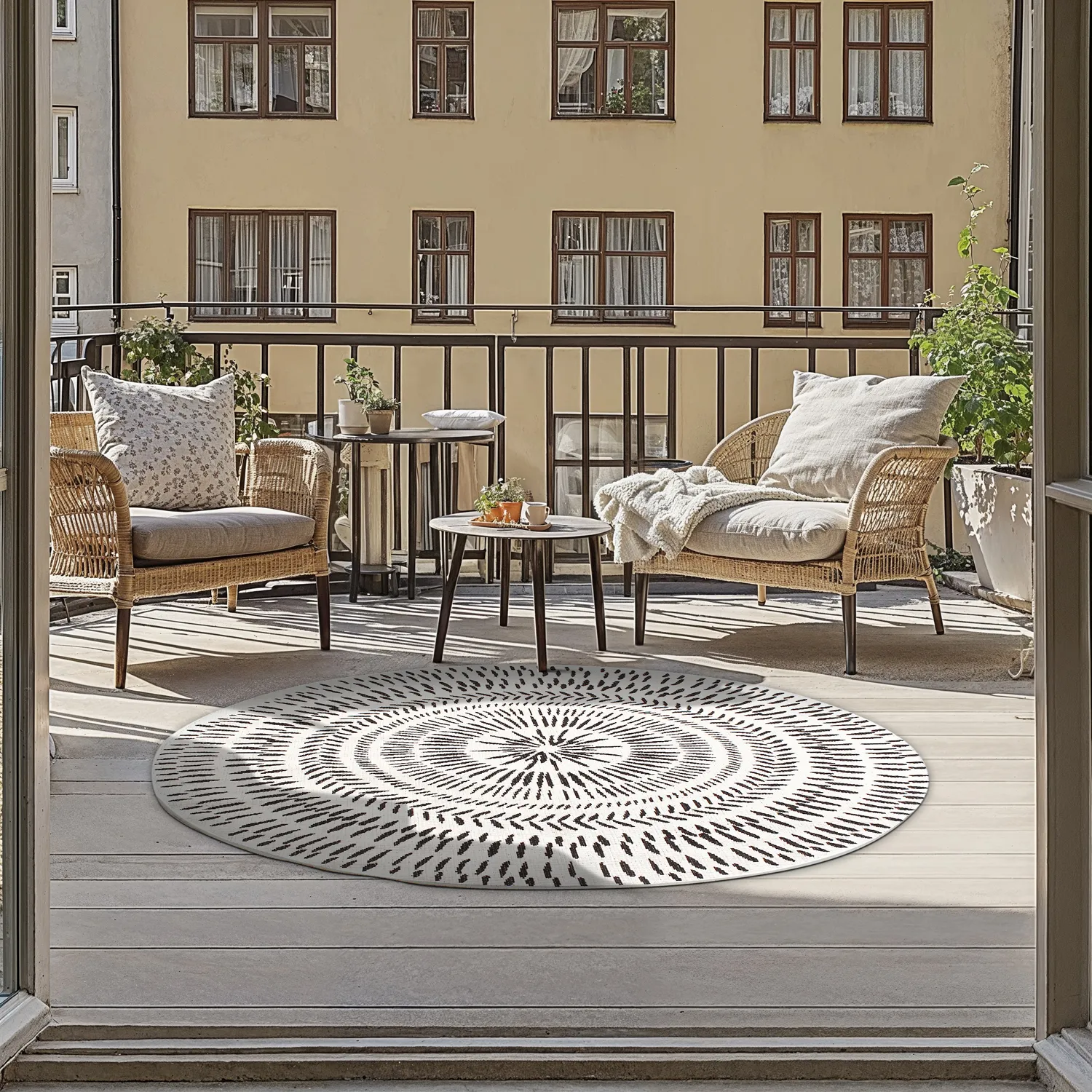 Rundt tæppe - Brussels Night (grå)