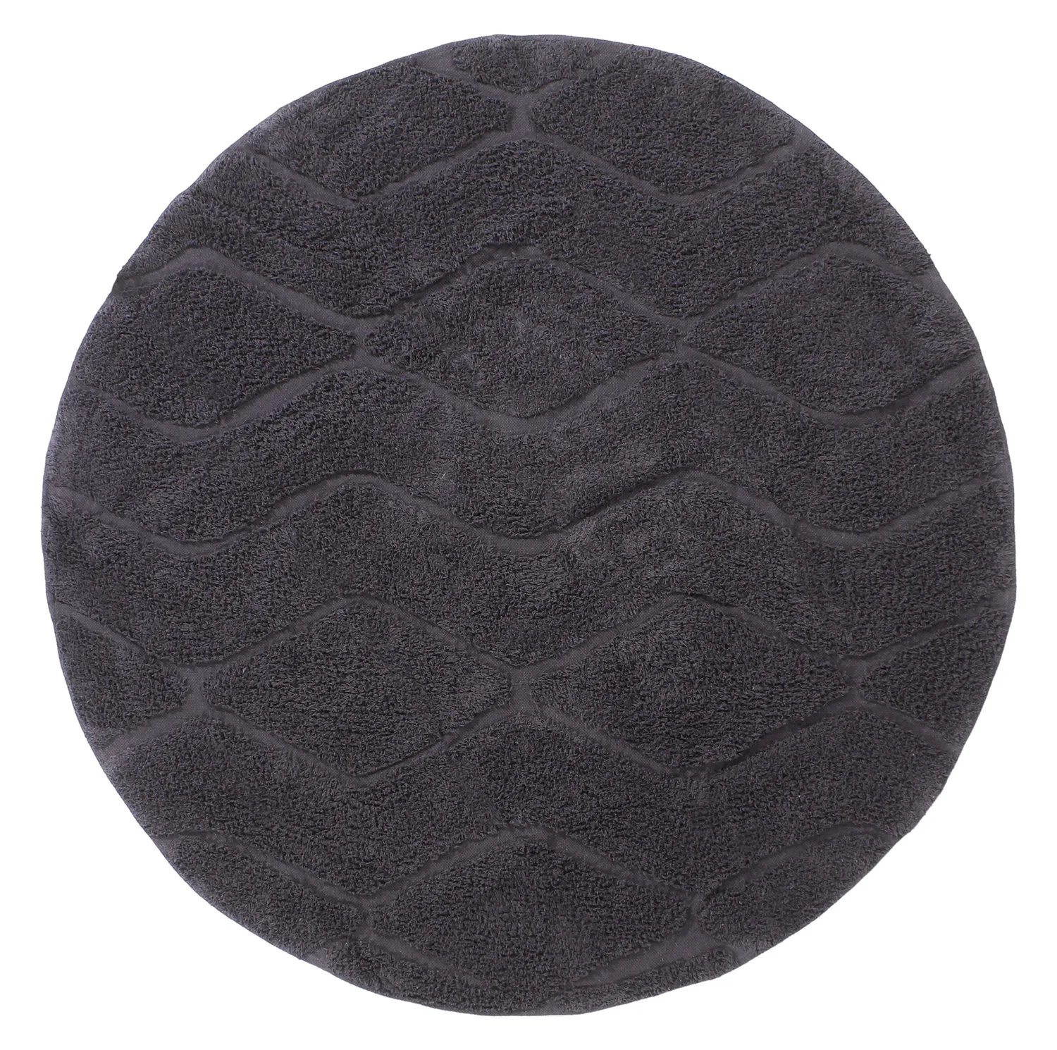 Runde tæpper - Brynn Natural Cotton Shaggy (sort)