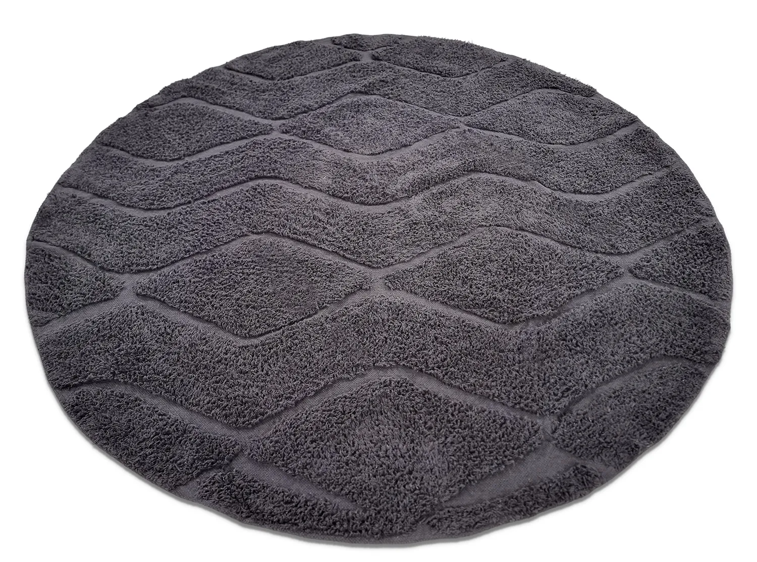 Runde tæpper - Brynn Natural Cotton Shaggy (sort)