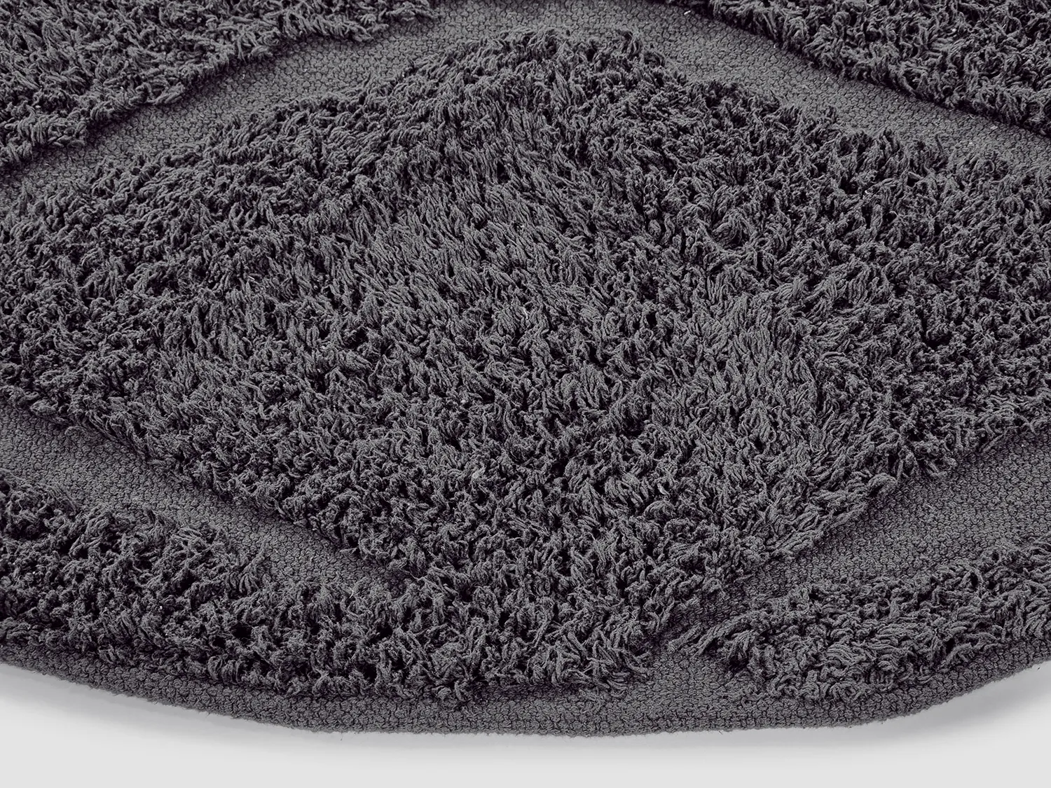 Runde tæpper - Brynn Natural Cotton Shaggy (sort)