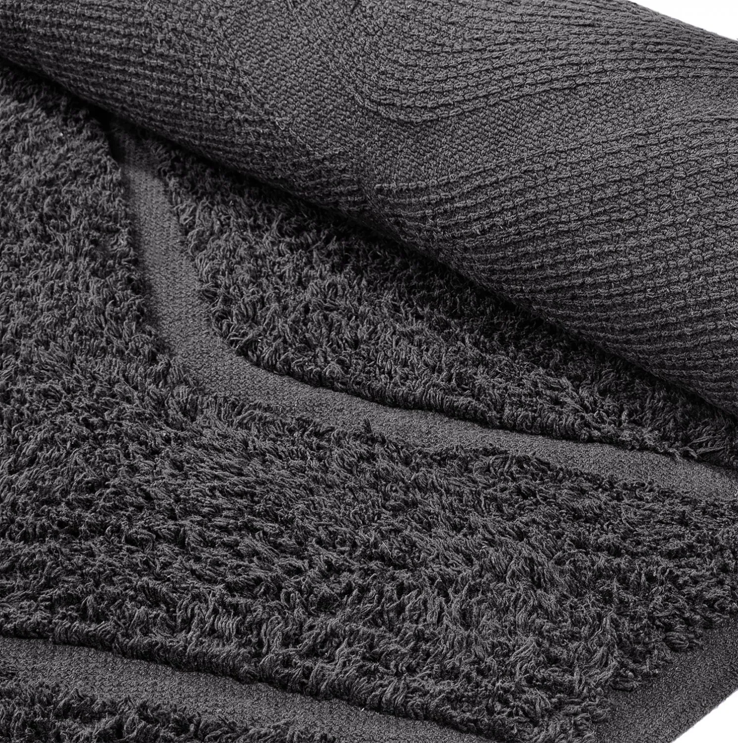 Runde tæpper - Brynn Natural Cotton Shaggy (sort)