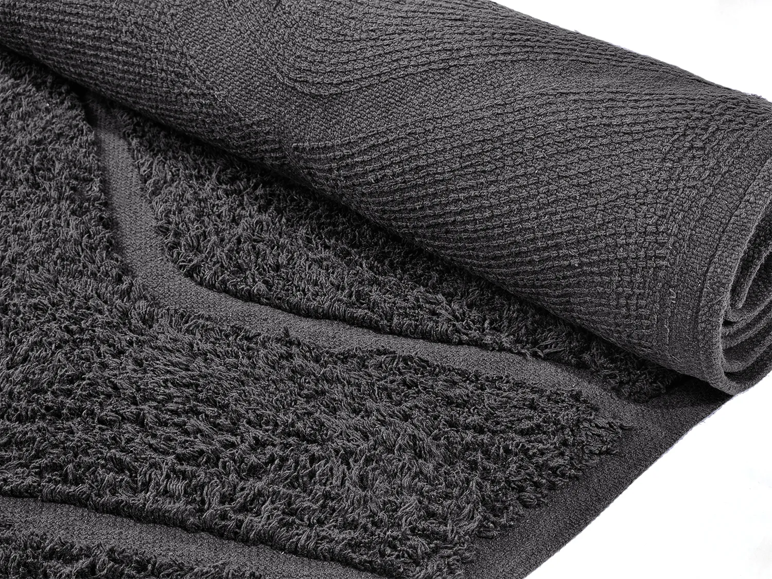 Ryatæpper - Brynn Natural Cotton Shaggy (sort)