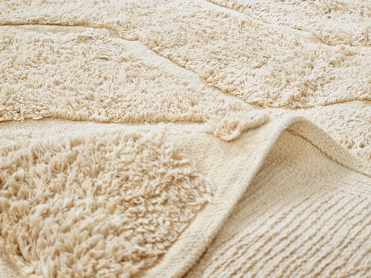Runde tæpper - Brynn Natural Cotton Shaggy (beige)
