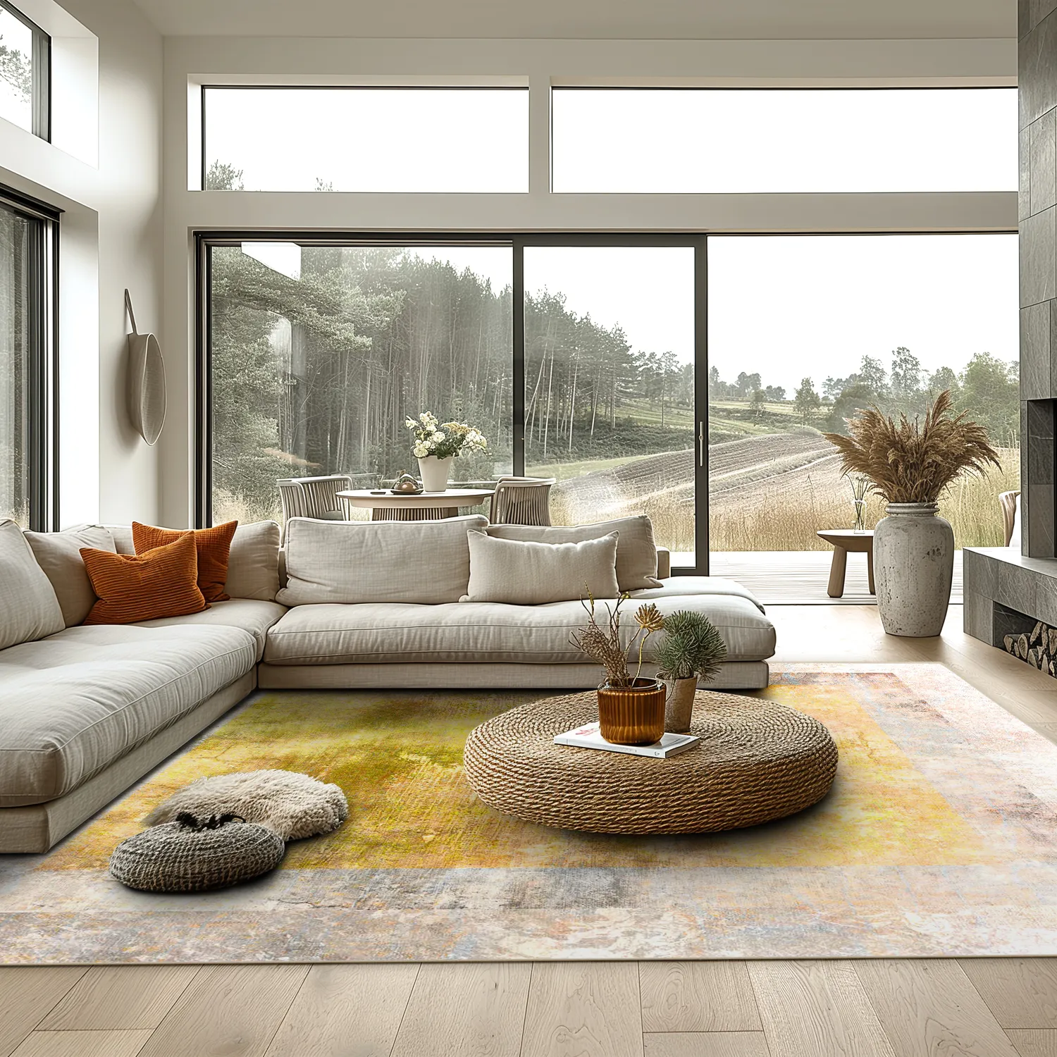 Wilton-tæppe - Budoni (grå/beige/gul)