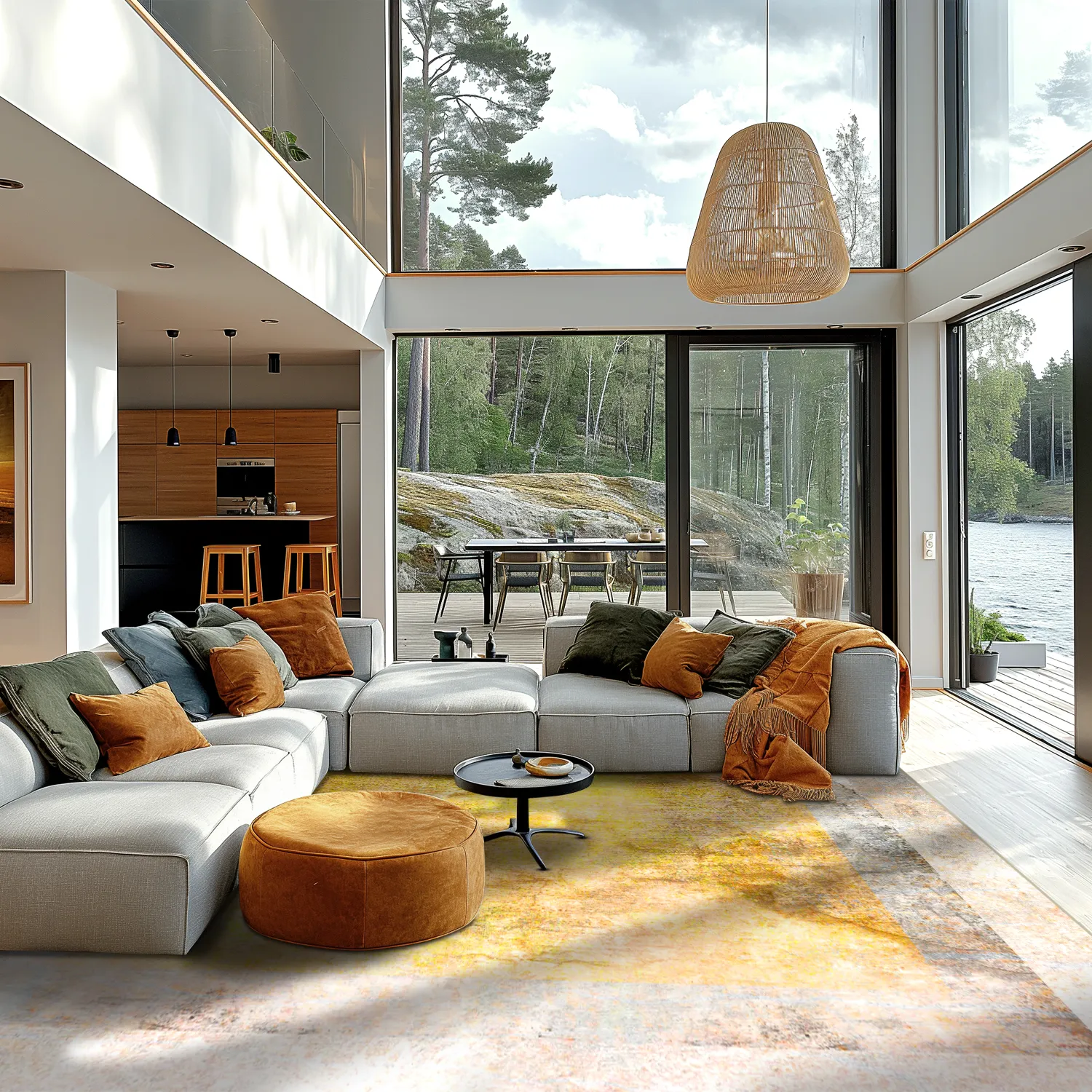 Wilton-tæppe - Budoni (grå/beige/gul)