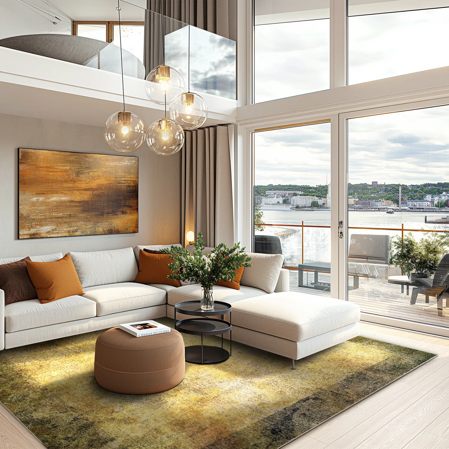 Wilton-tæppe - Campana (beige/gul)