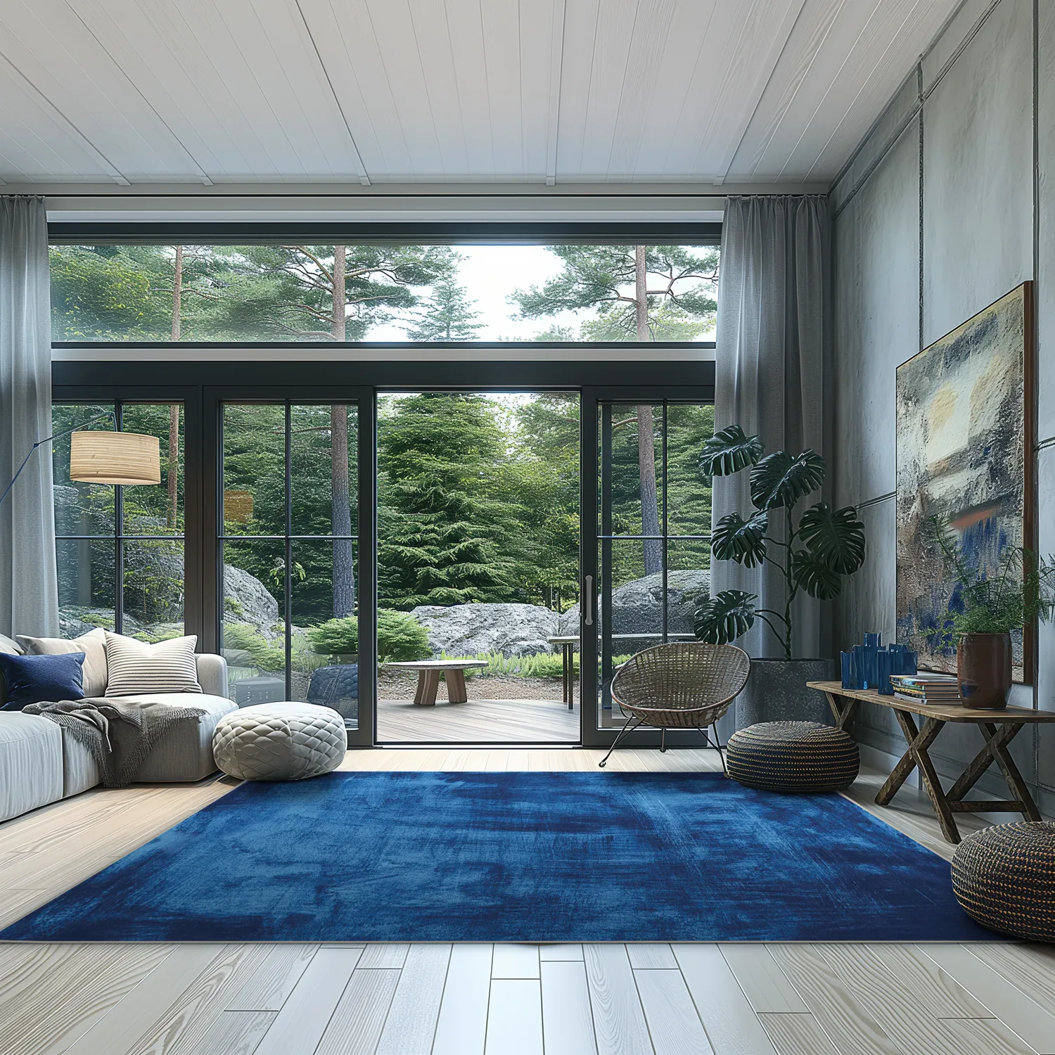 Wilton-tæppe - Campile (blå)