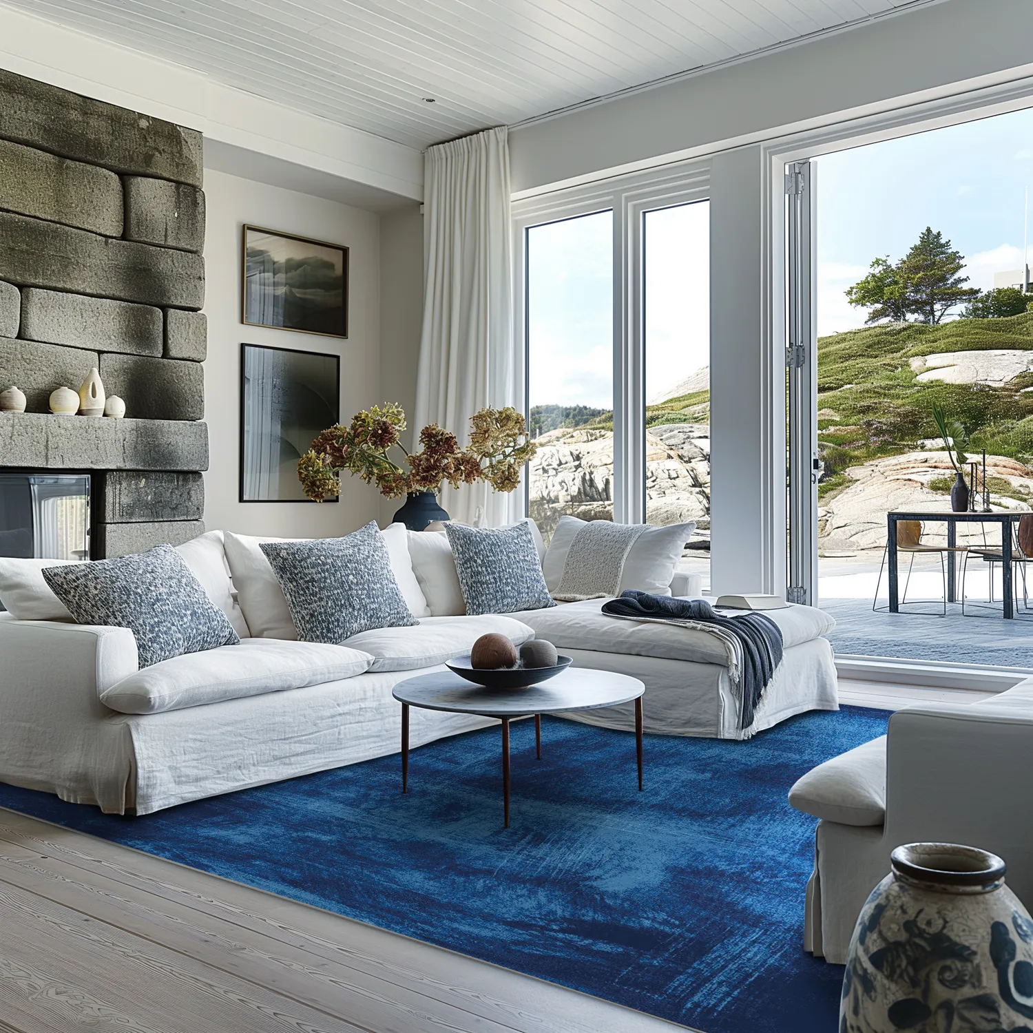 Wilton-tæppe - Campile (blå)