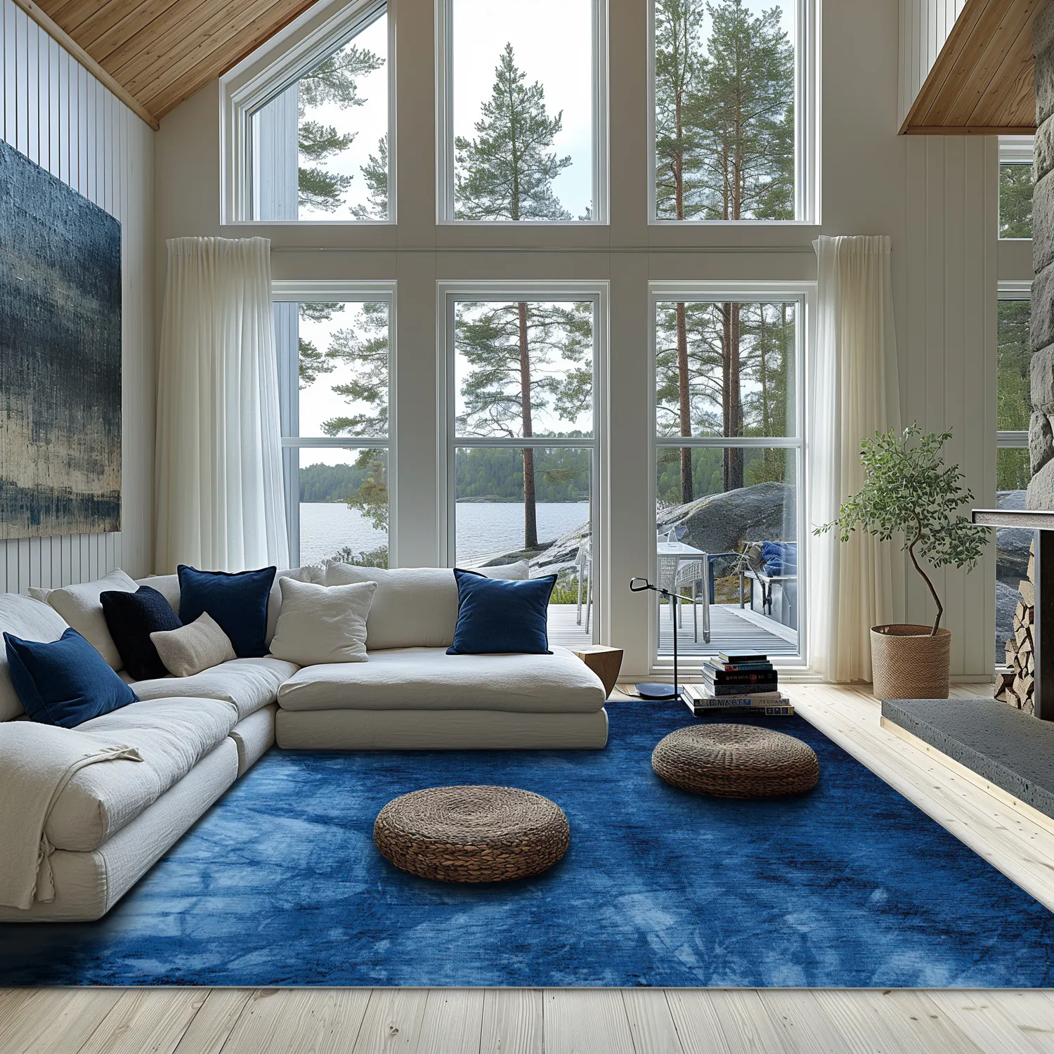 Wilton-tæppe - Cargese (blå)