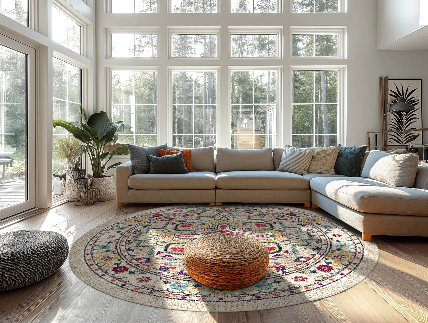 Rundt tæppe - Castro (multi)