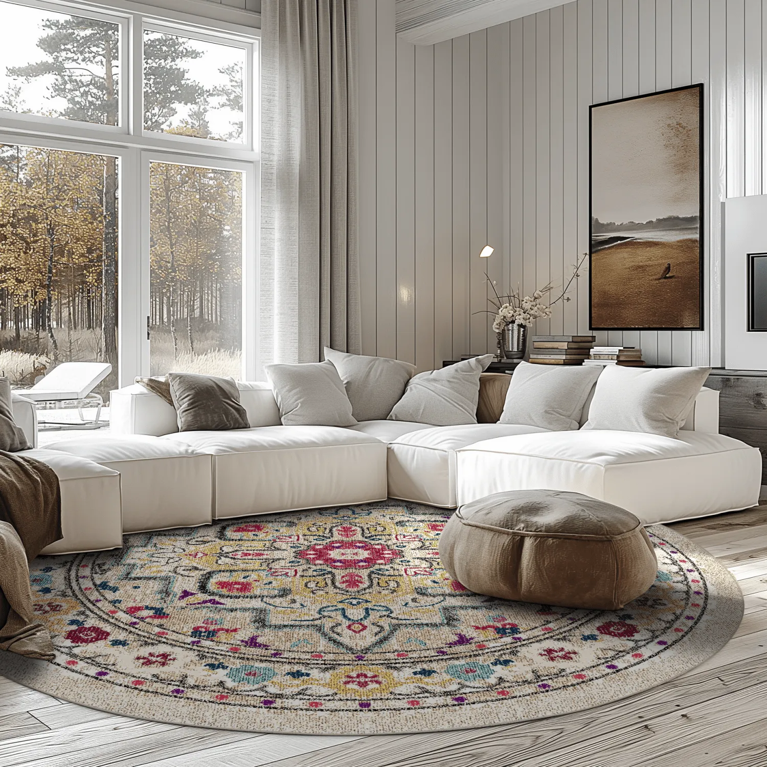 Rundt tæppe - Castro (multi)