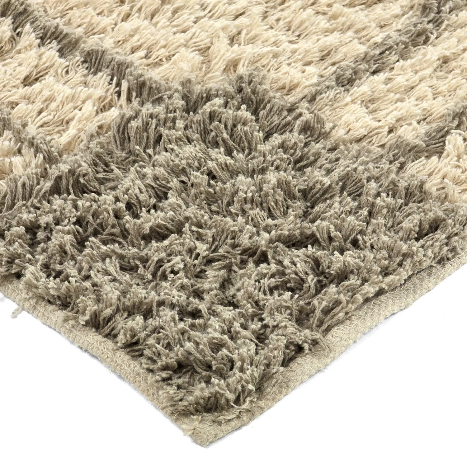 Ryatæpper - Cataya Natural Cotton Shaggy (beige/taupe)