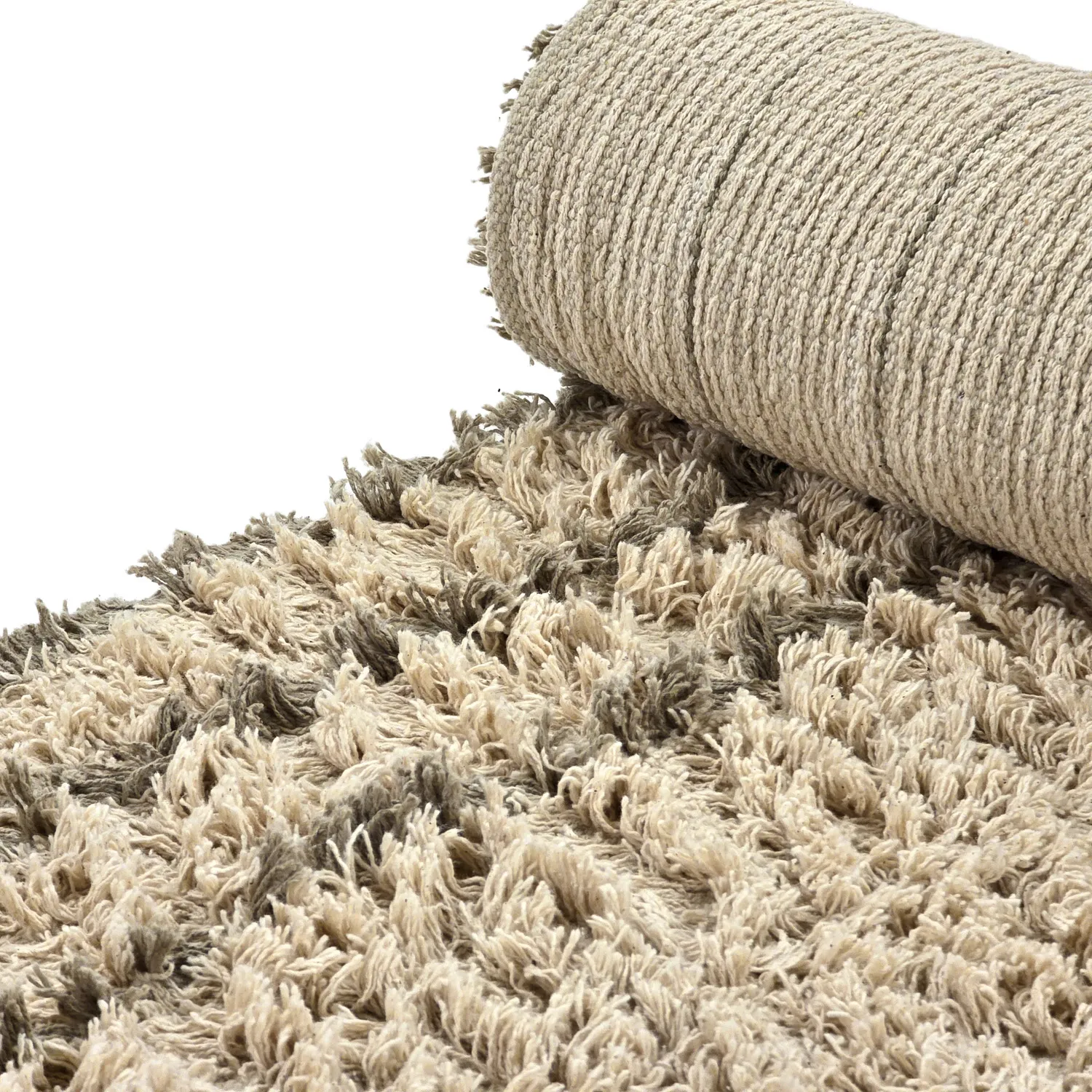 Ryatæpper - Cataya Natural Cotton Shaggy (beige/taupe)