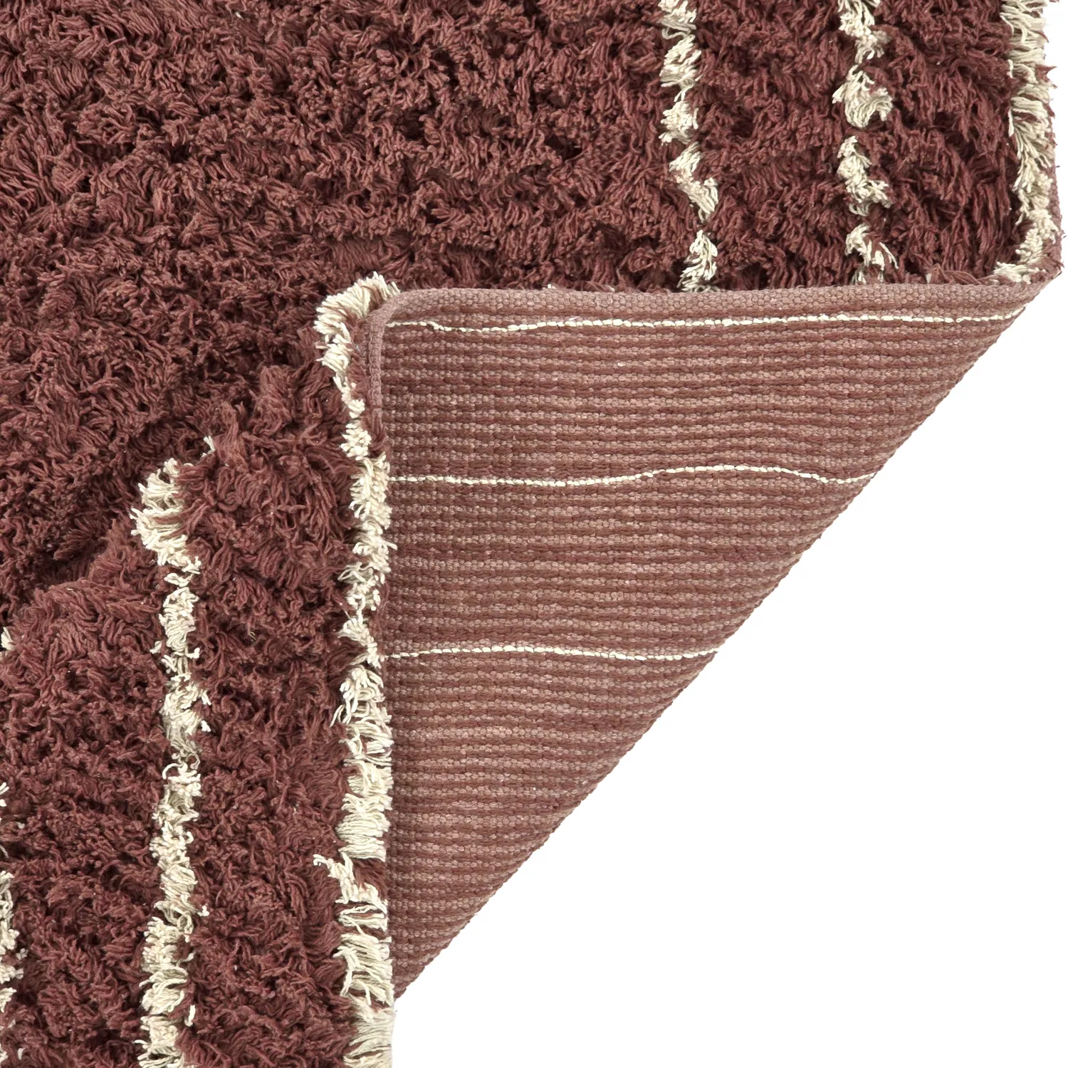 Ryatæpper - Cataya Natural Cotton Shaggy (brun/beige)