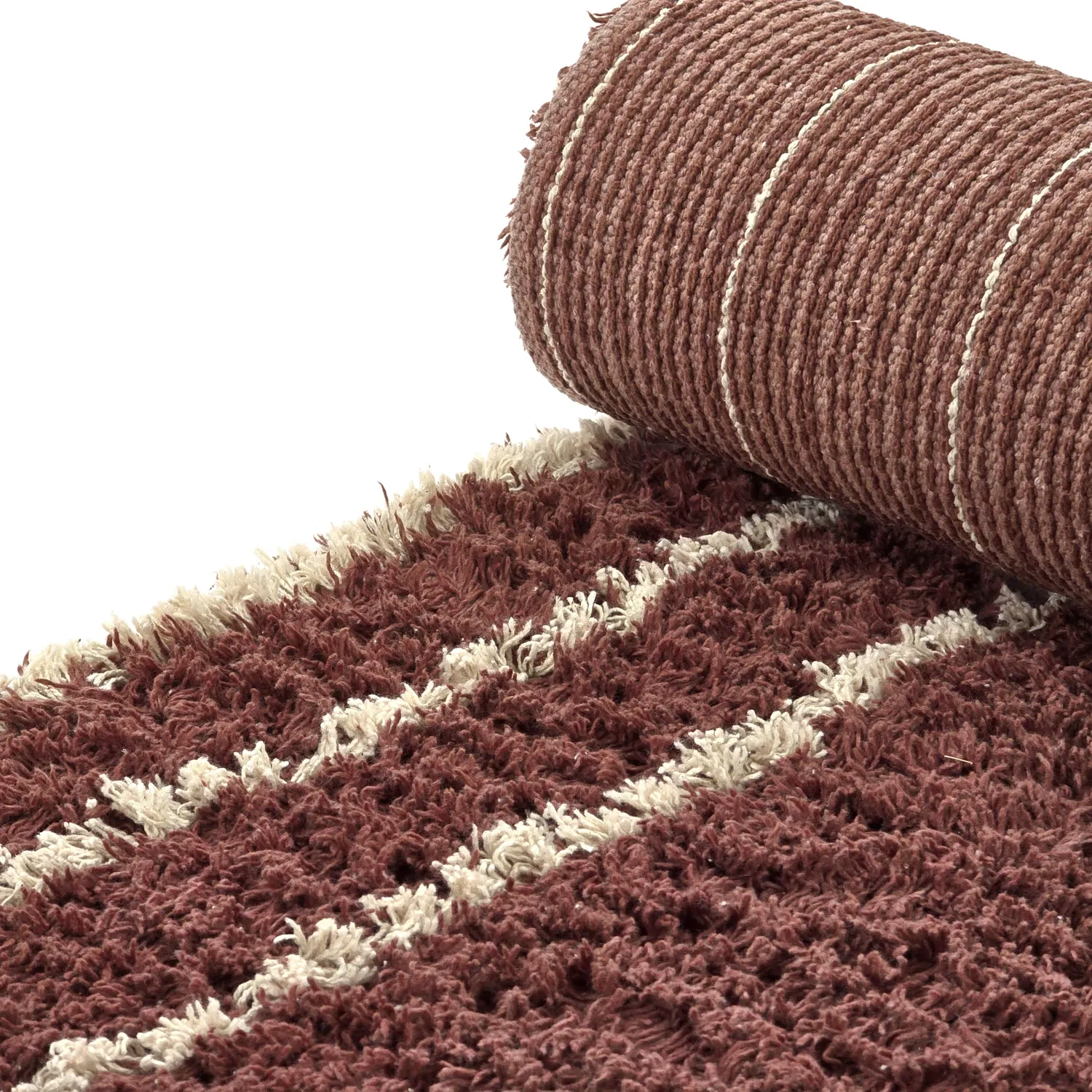 Ryatæpper - Cataya Natural Cotton Shaggy (brun/beige)