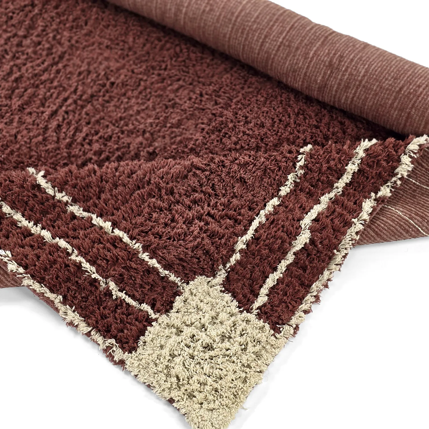 Ryatæpper - Cataya Natural Cotton Shaggy (brun/beige)