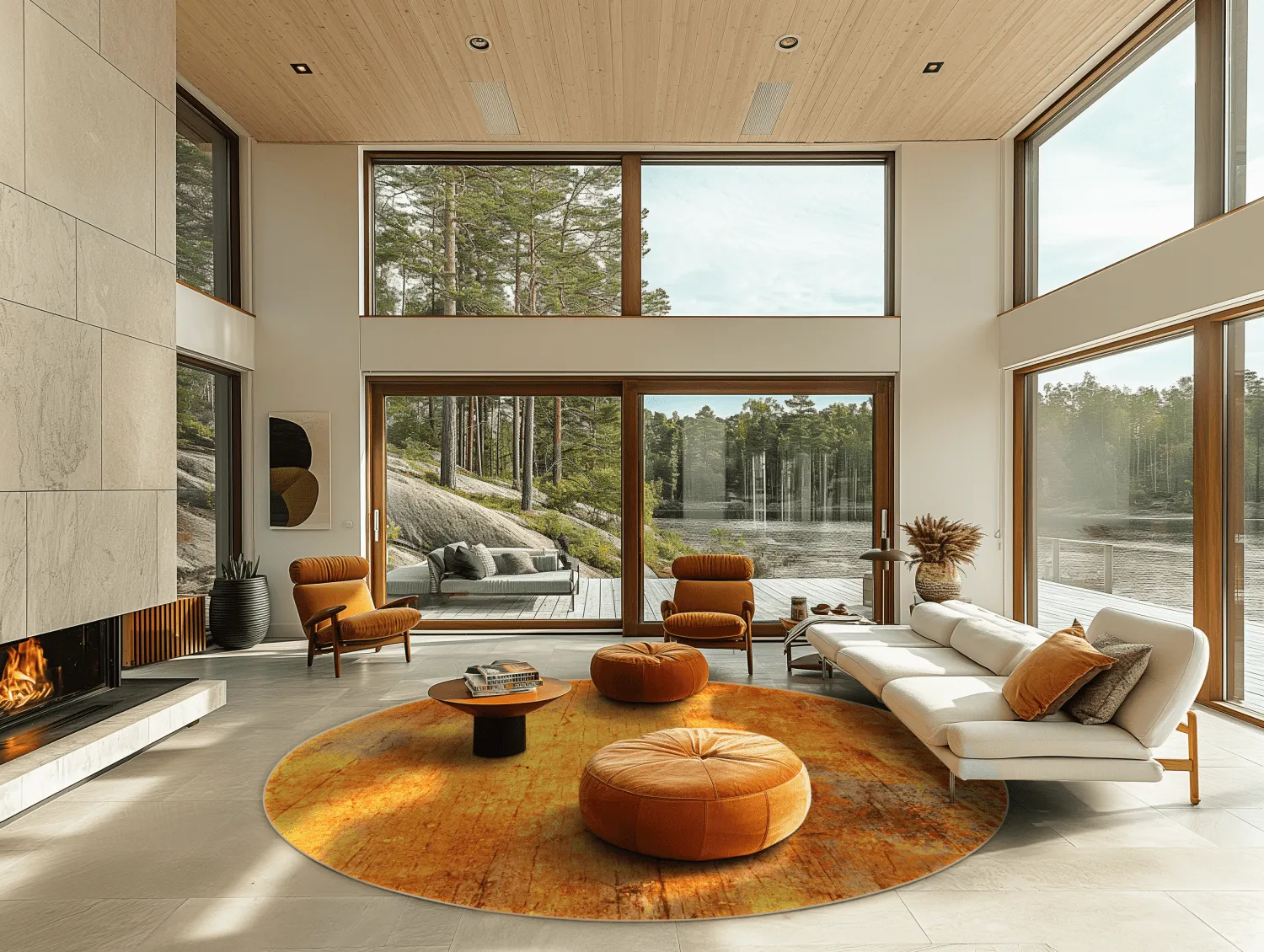 Rundt tæppe - Cesano (orange)