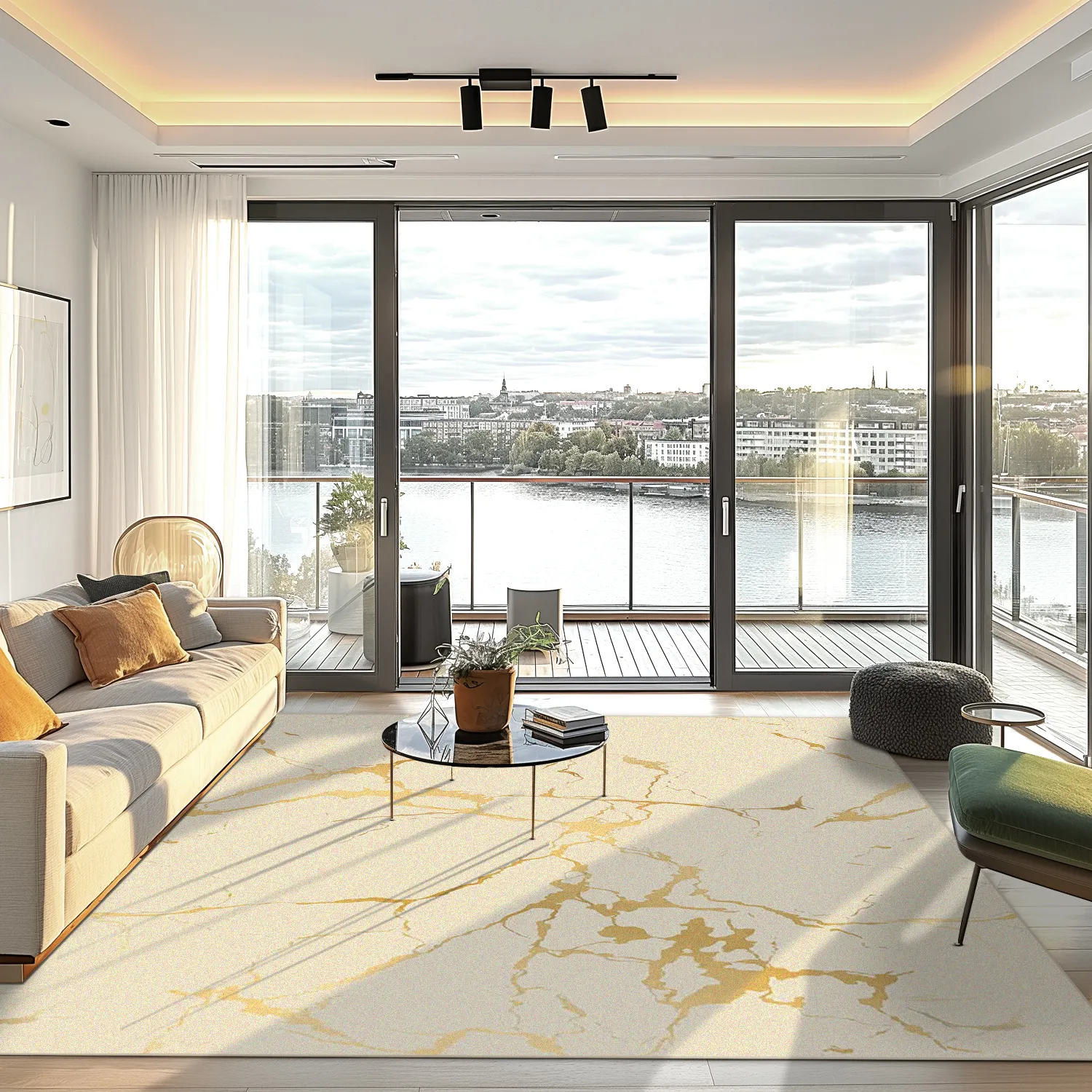 Wilton-tæppe - Cesina (beige/guld)