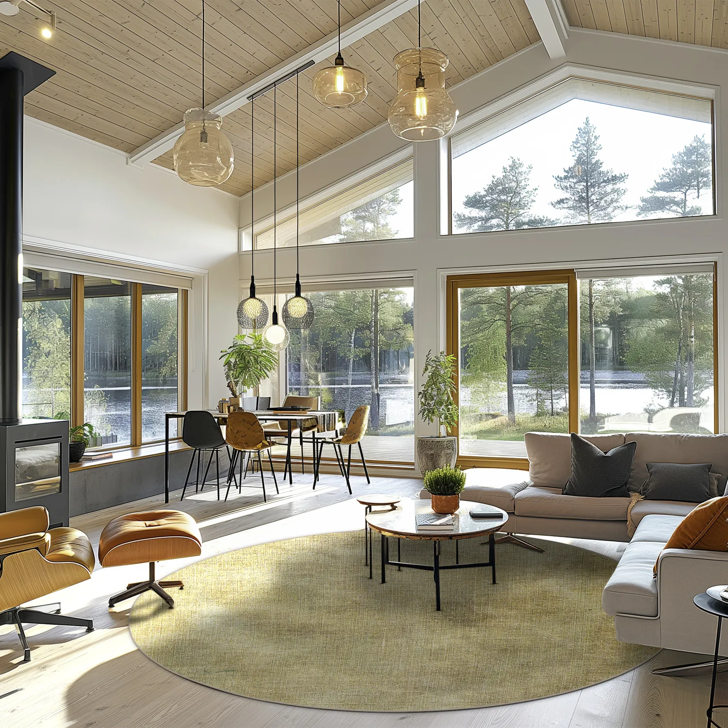 Rundt tæppe - Chodos (guld)