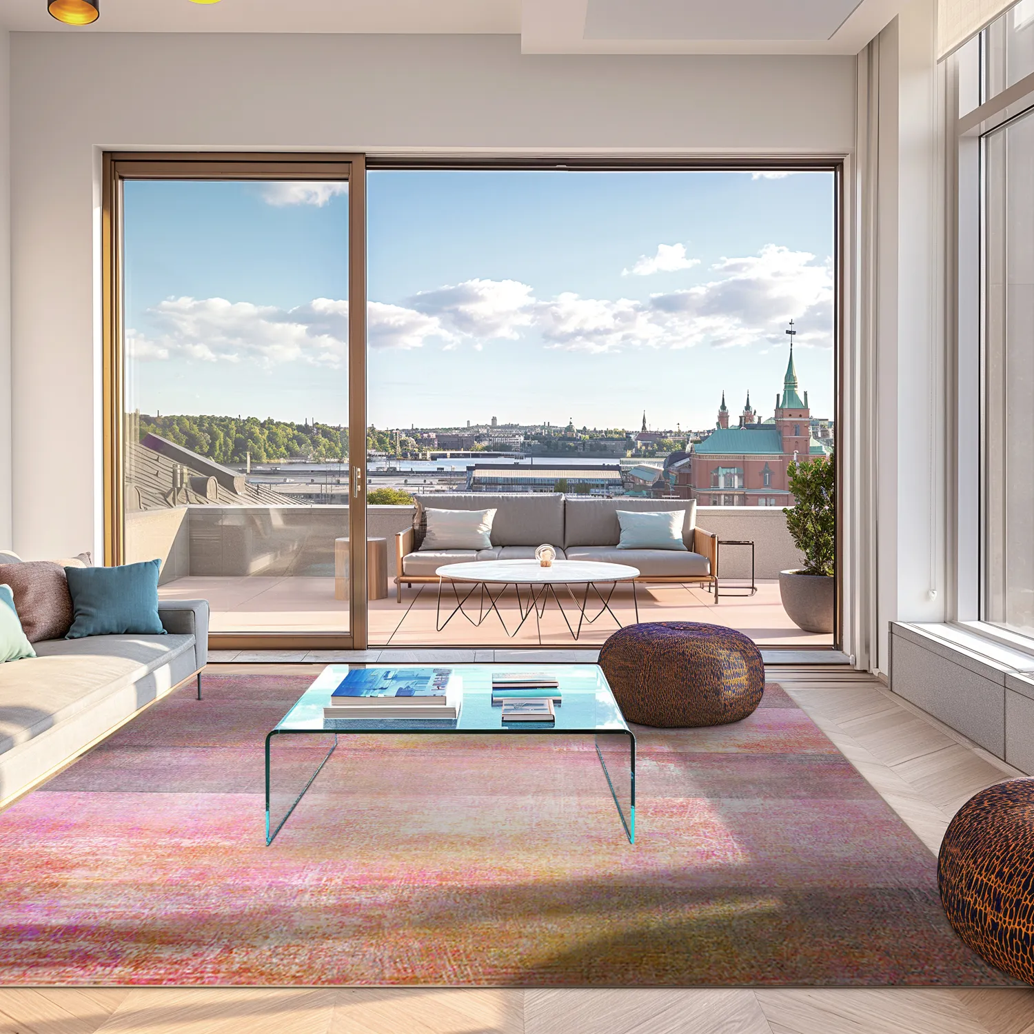 Wilton-tæppe - Cicoria (lyserød/lilla)