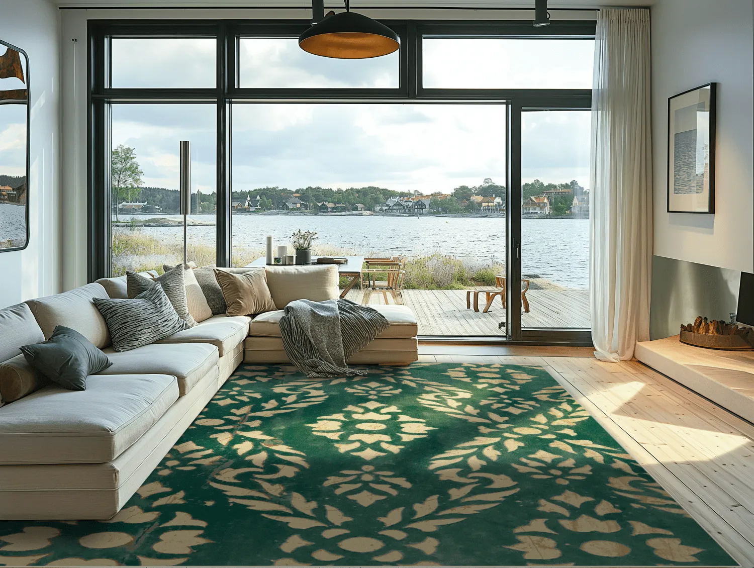 Wilton-tæppe - Circe (grøn/guld)