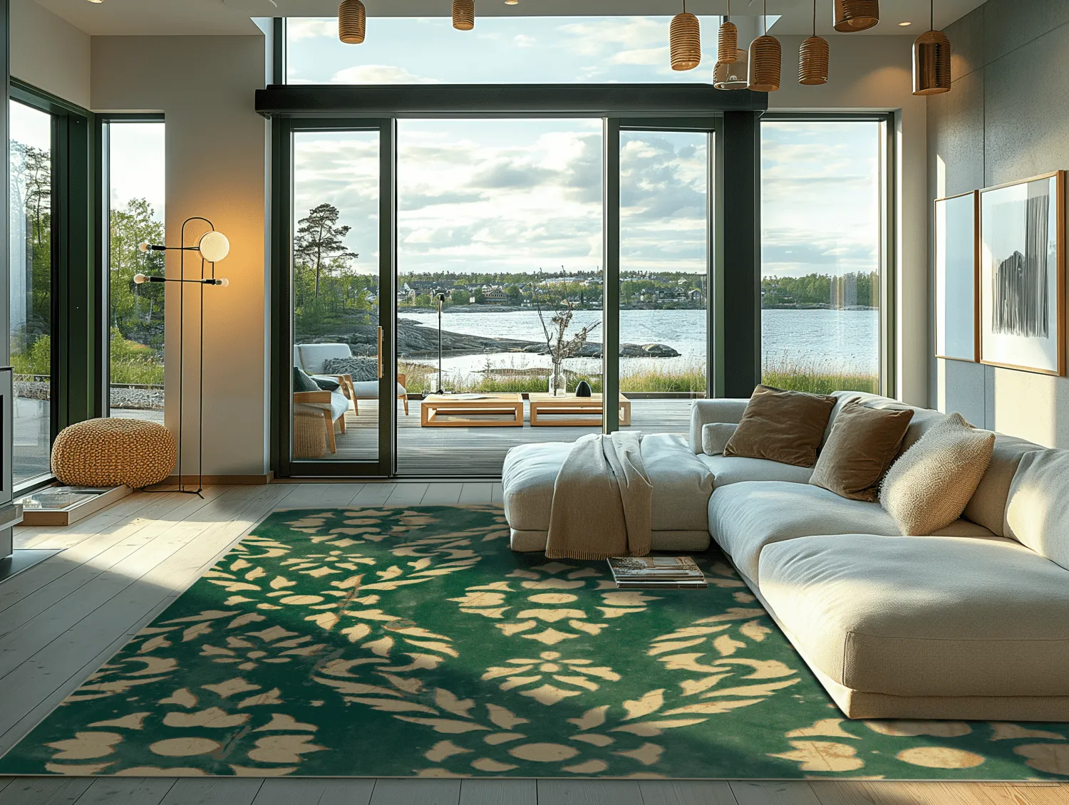 Wilton-tæppe - Circe (grøn/guld)