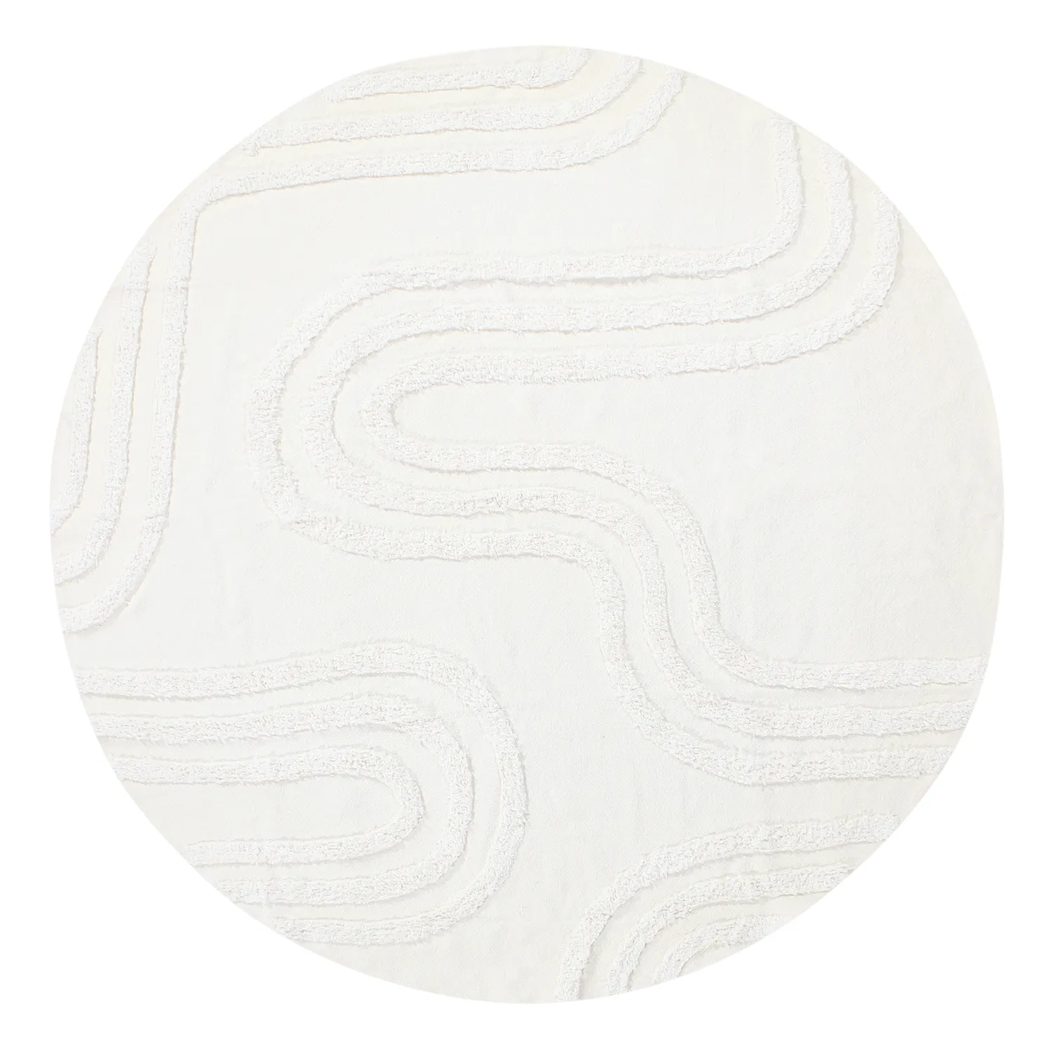Runde tæpper - Como Natural Cotton Shaggy (offwhite)