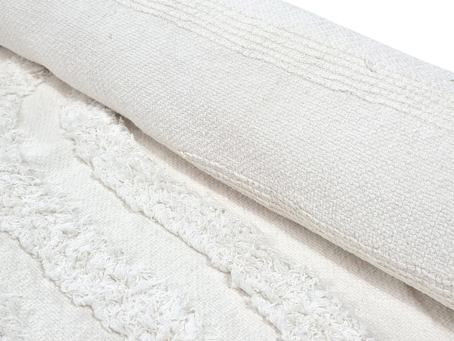 Runde tæpper - Como Natural Cotton Shaggy (offwhite)