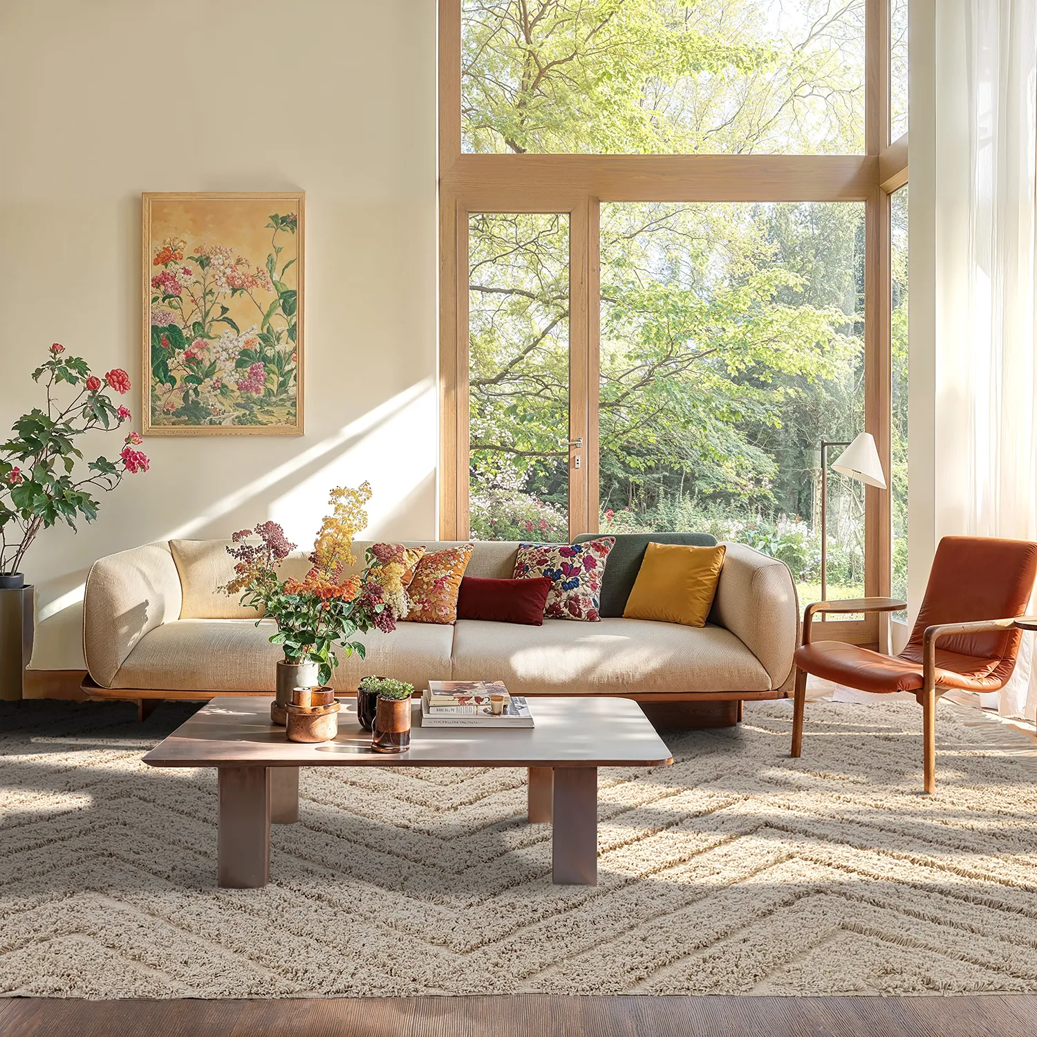 Ryatæpper - Conara Natural Cotton Shaggy (beige)