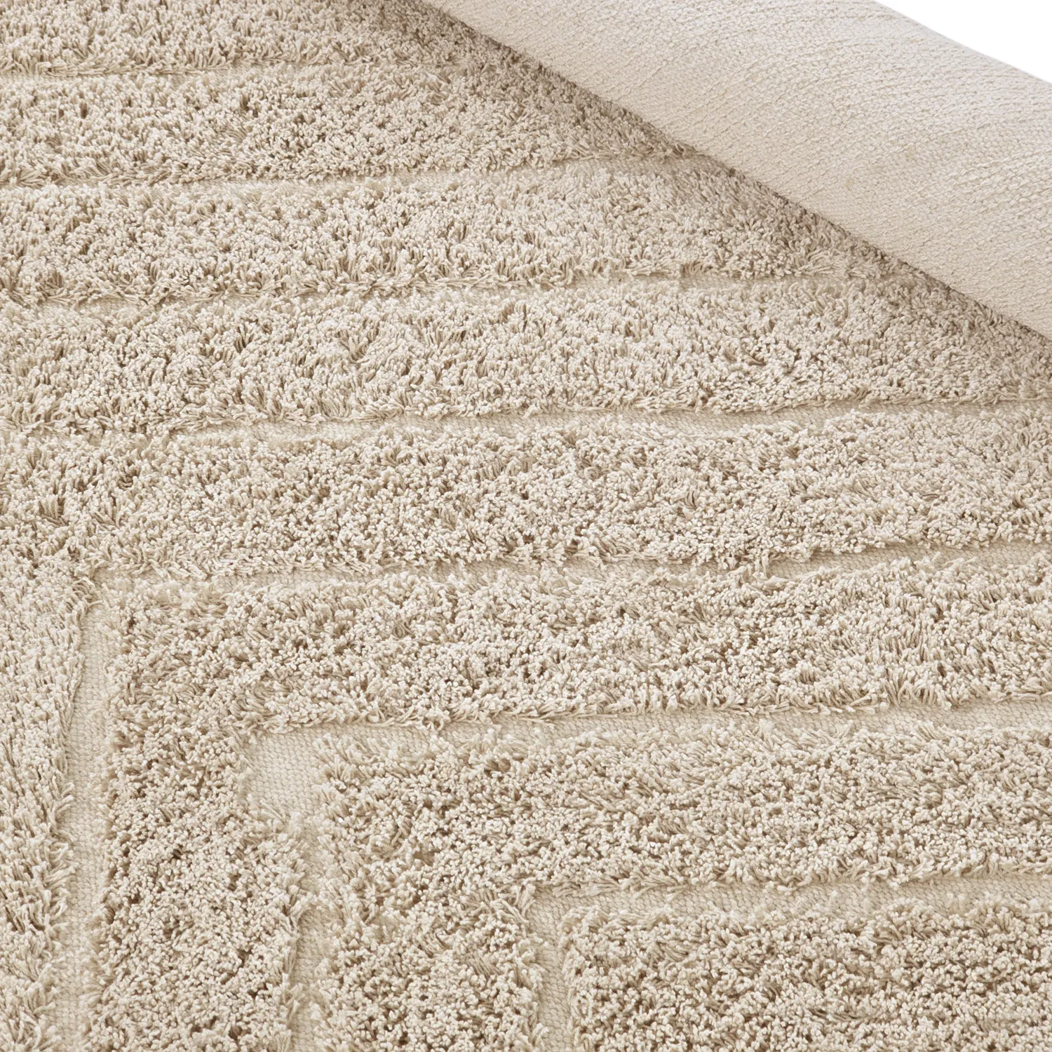Ryatæpper - Conara Natural Cotton Shaggy (beige)