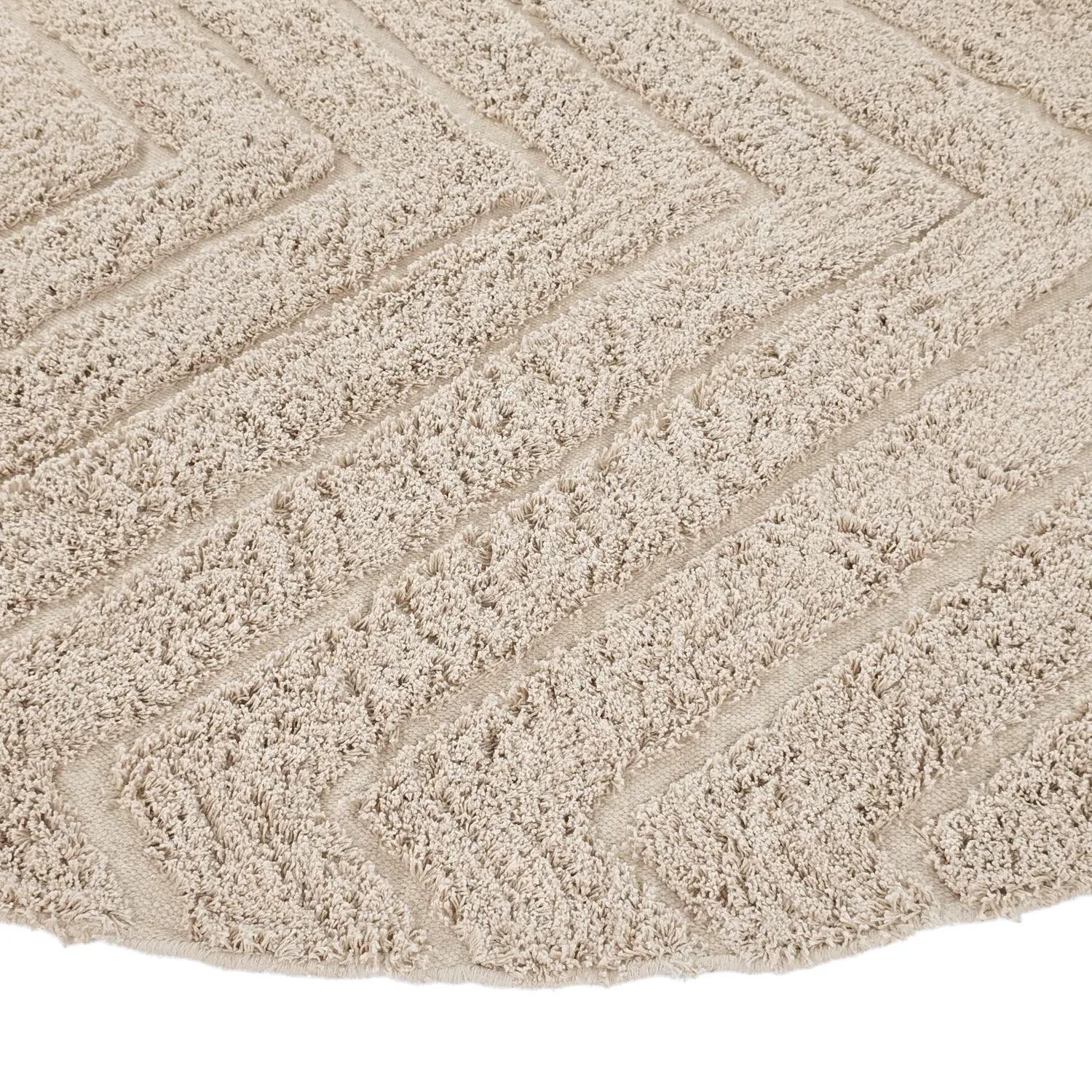 Runde tæpper - Conara Natural Cotton Shaggy (beige)