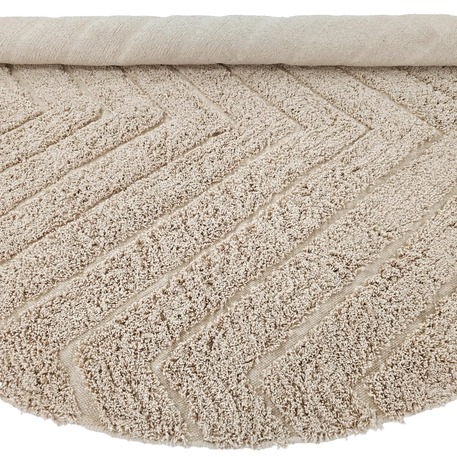 Runde tæpper - Conara Natural Cotton Shaggy (beige)