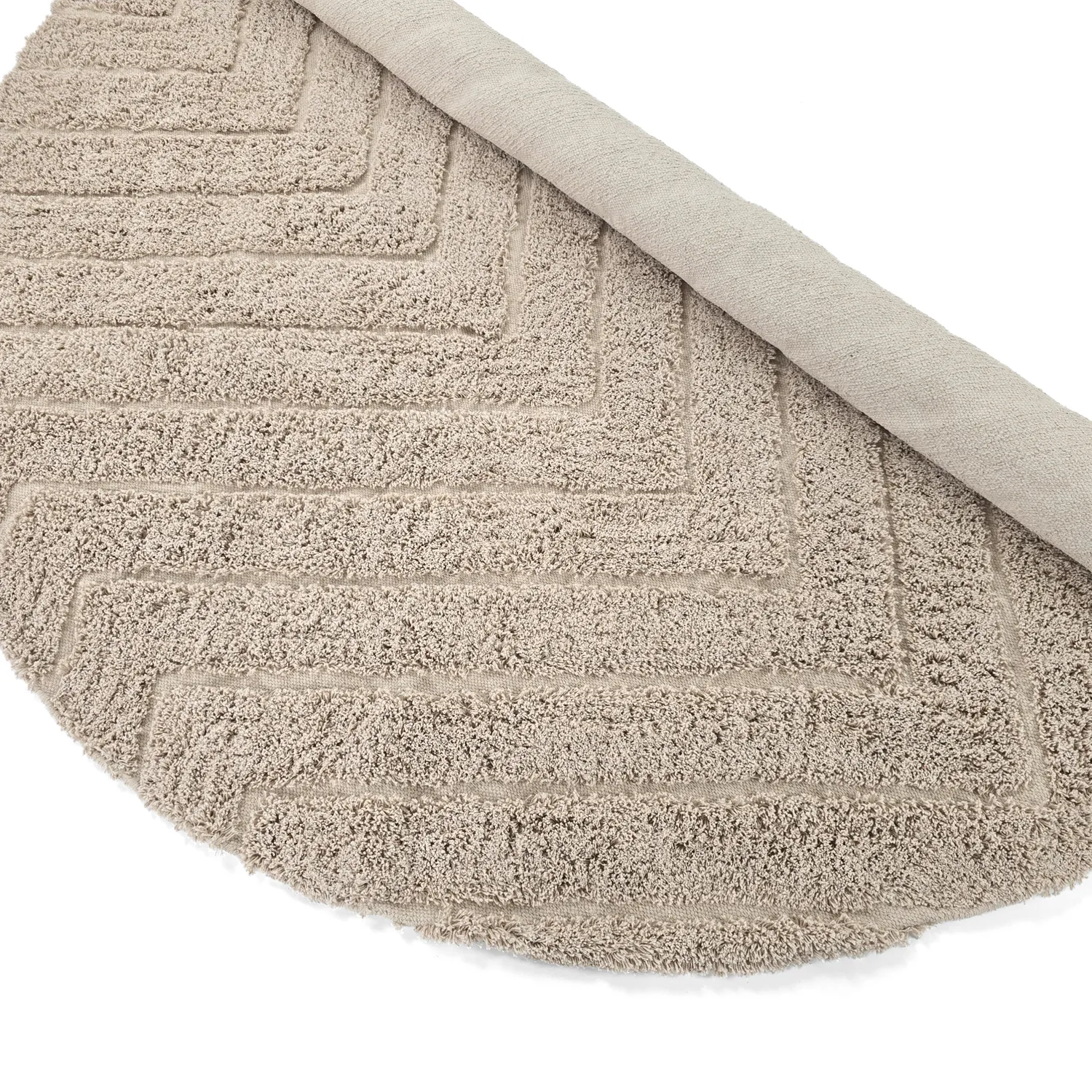 Runde tæpper - Conara Natural Cotton Shaggy (beige)