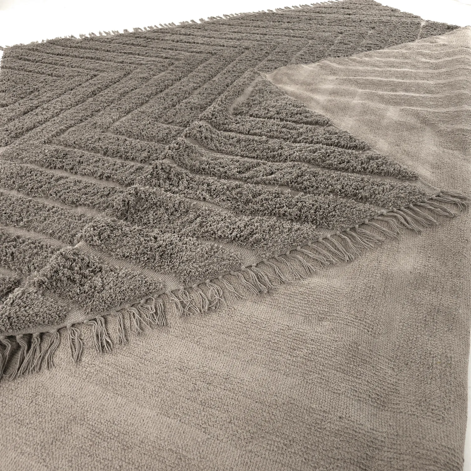 Ryatæpper - Conara Natural Cotton Shaggy (taupe)