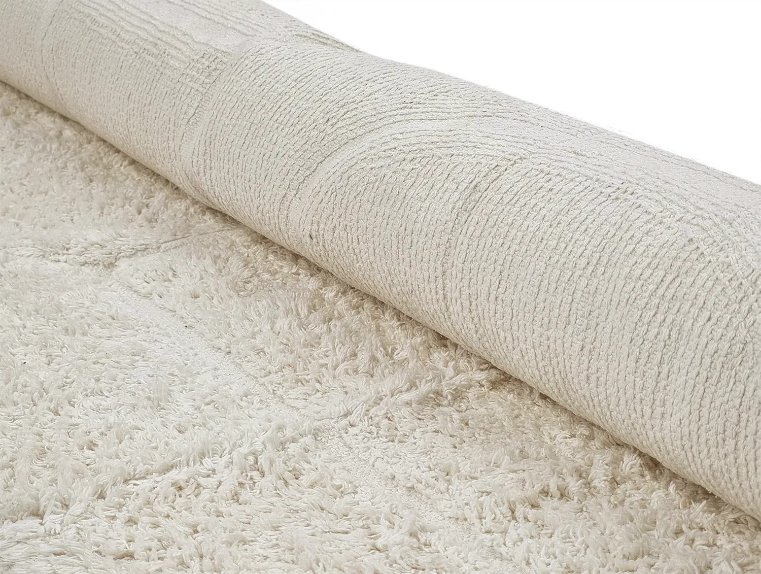 Runde tæpper - Cremona Natural Cotton Shaggy (offwhite)