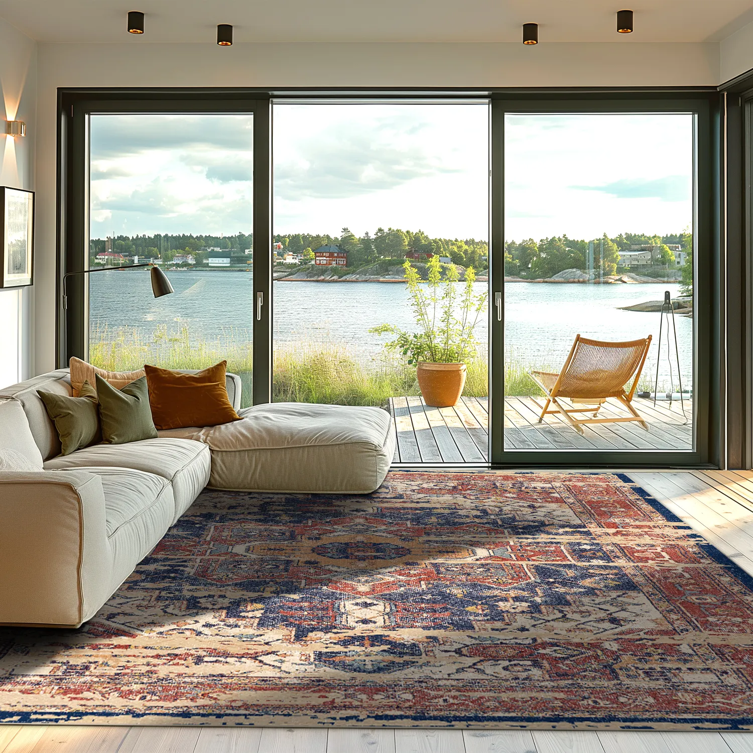 Wilton-tæppe - Darnah (rød/multi)